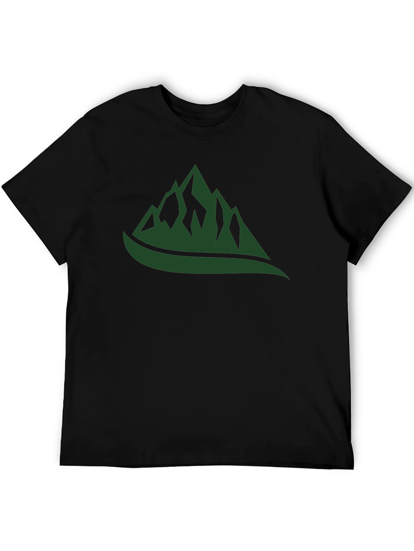 Mountain Graphic Tee - Black Cotton Casual Shirt