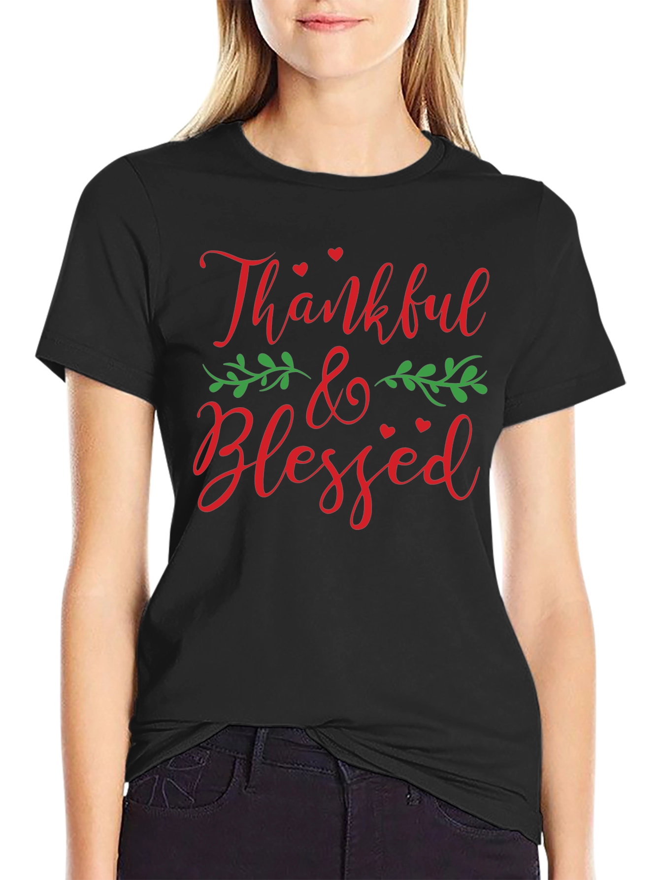 Thankful & Blessed Graphic T-Shirt