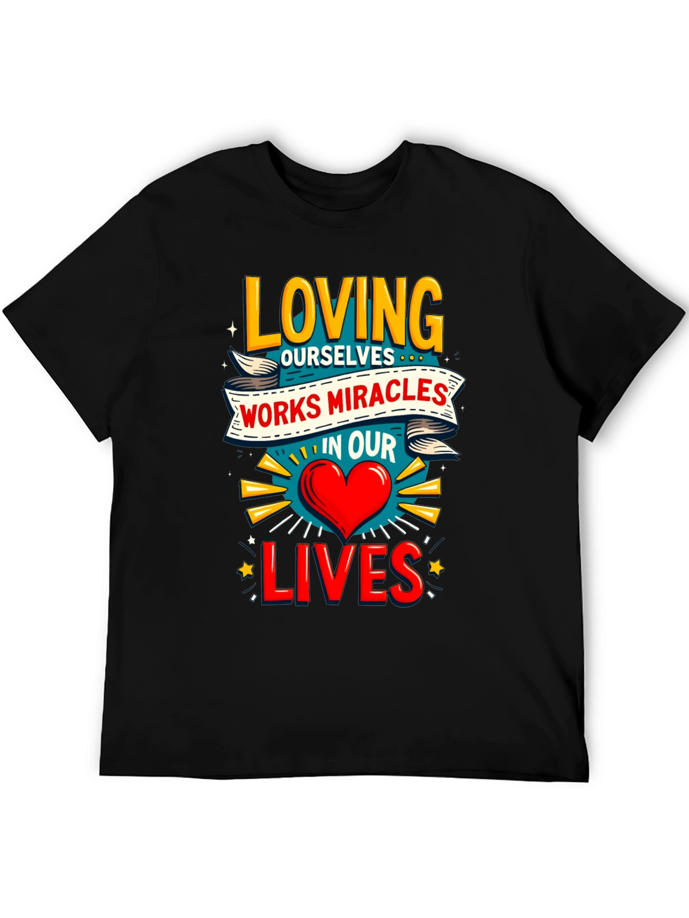 Loving Ourselves Graphic Tee - Black Cotton T-Shirt