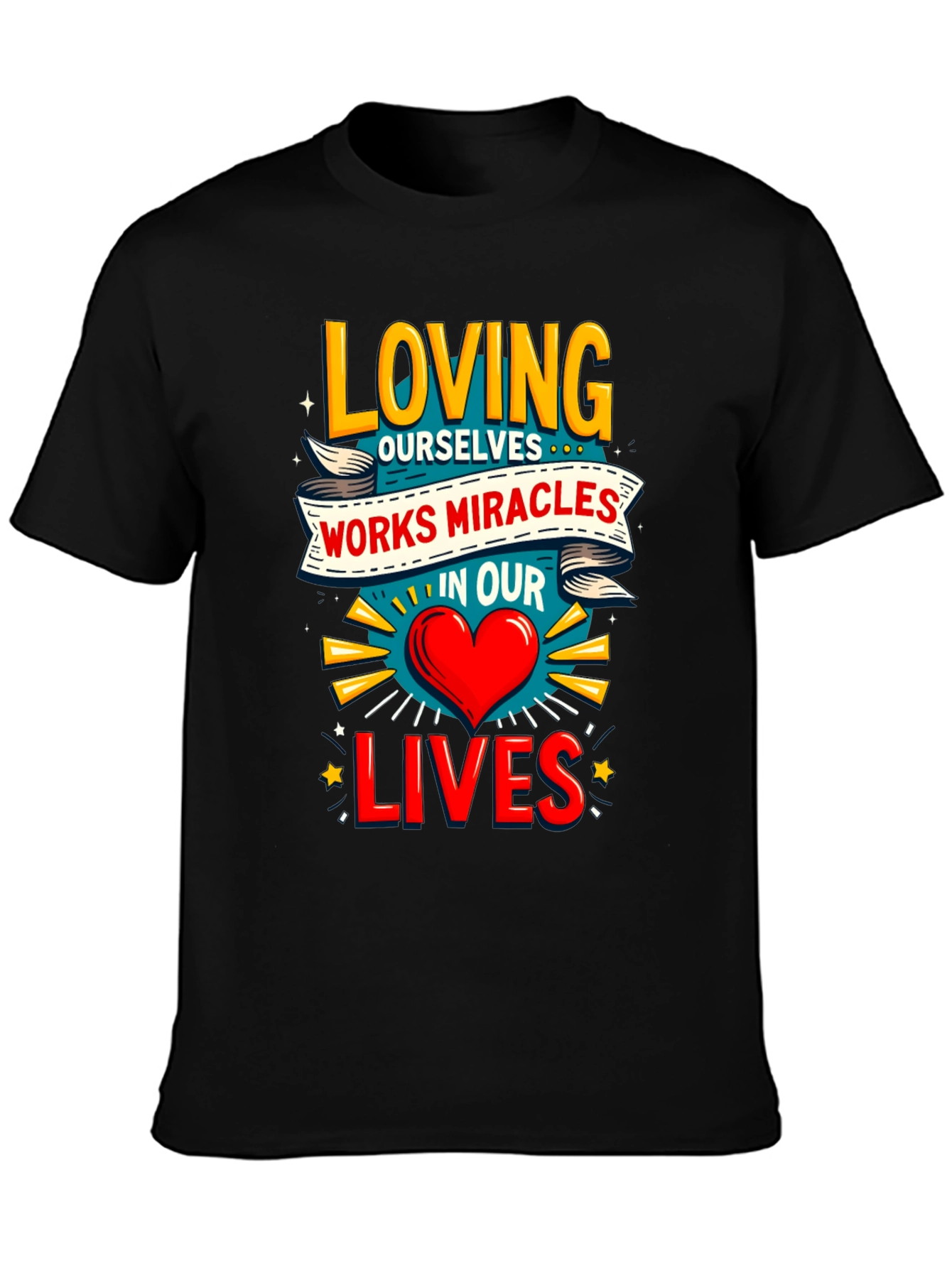 Loving Ourselves Graphic Tee - Black Cotton T-Shirt