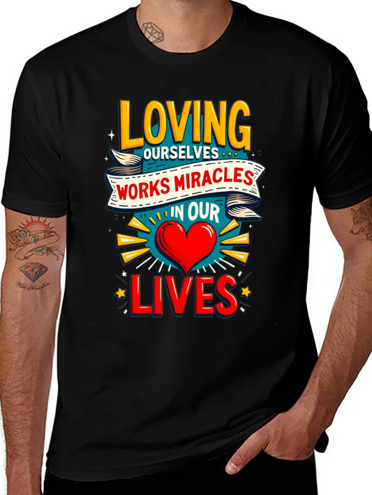 Loving Ourselves Graphic Tee - Black Cotton T-Shirt