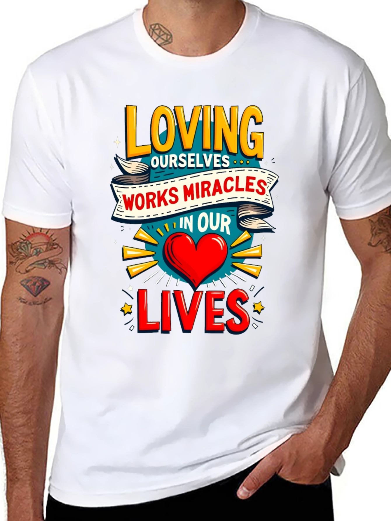 Loving Ourselves Graphic Tee - Black Cotton T-Shirt