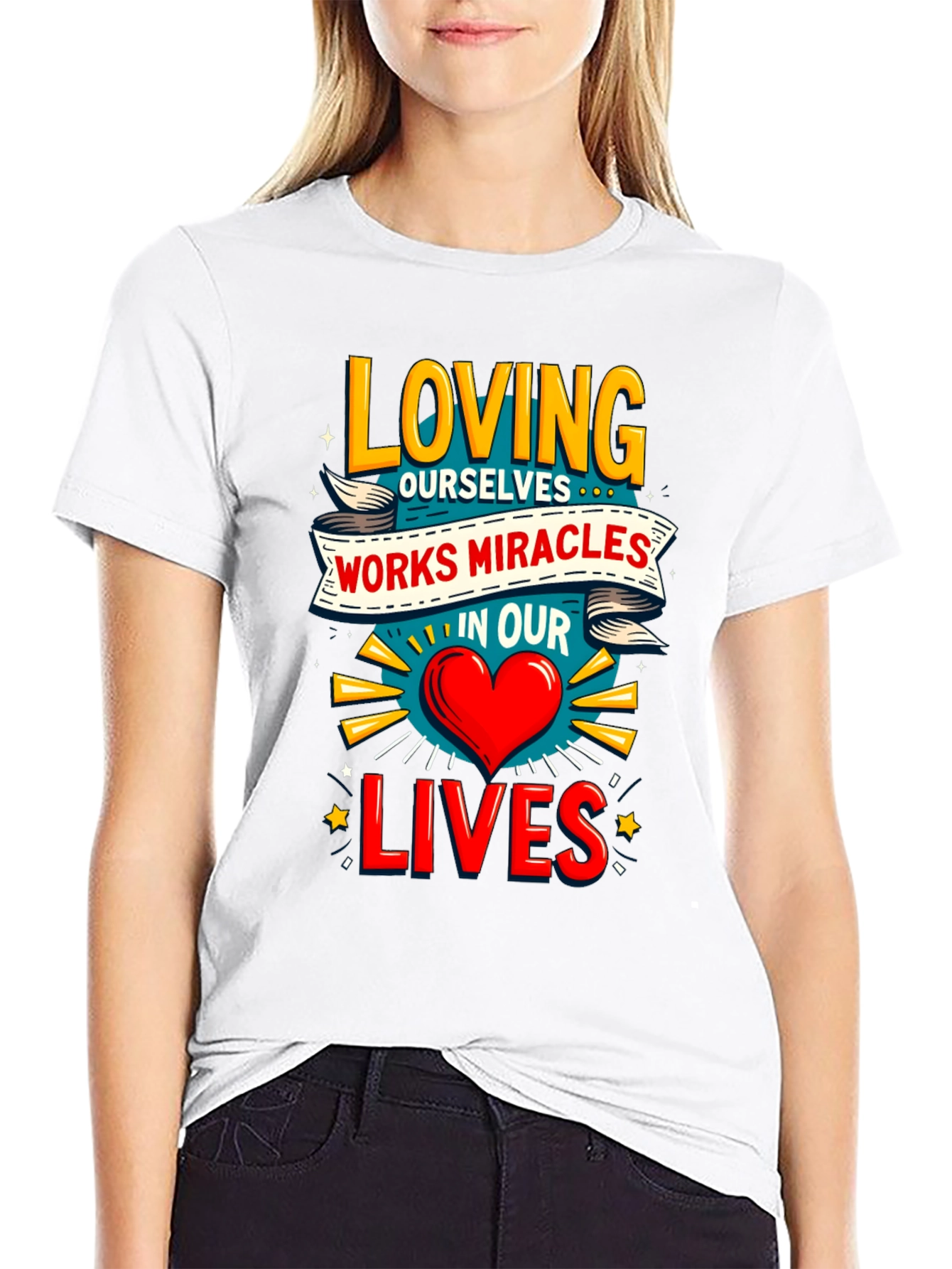 Loving Ourselves Graphic Tee - Black Cotton T-Shirt