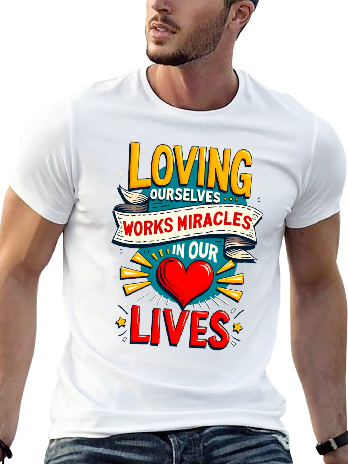 Loving Ourselves Graphic Tee - Black Cotton T-Shirt
