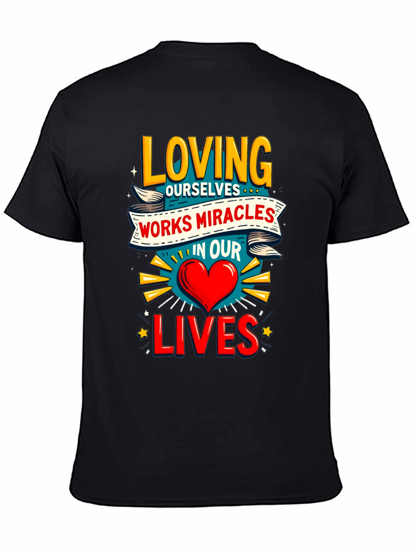 Loving Ourselves Graphic Tee - Black Cotton T-Shirt
