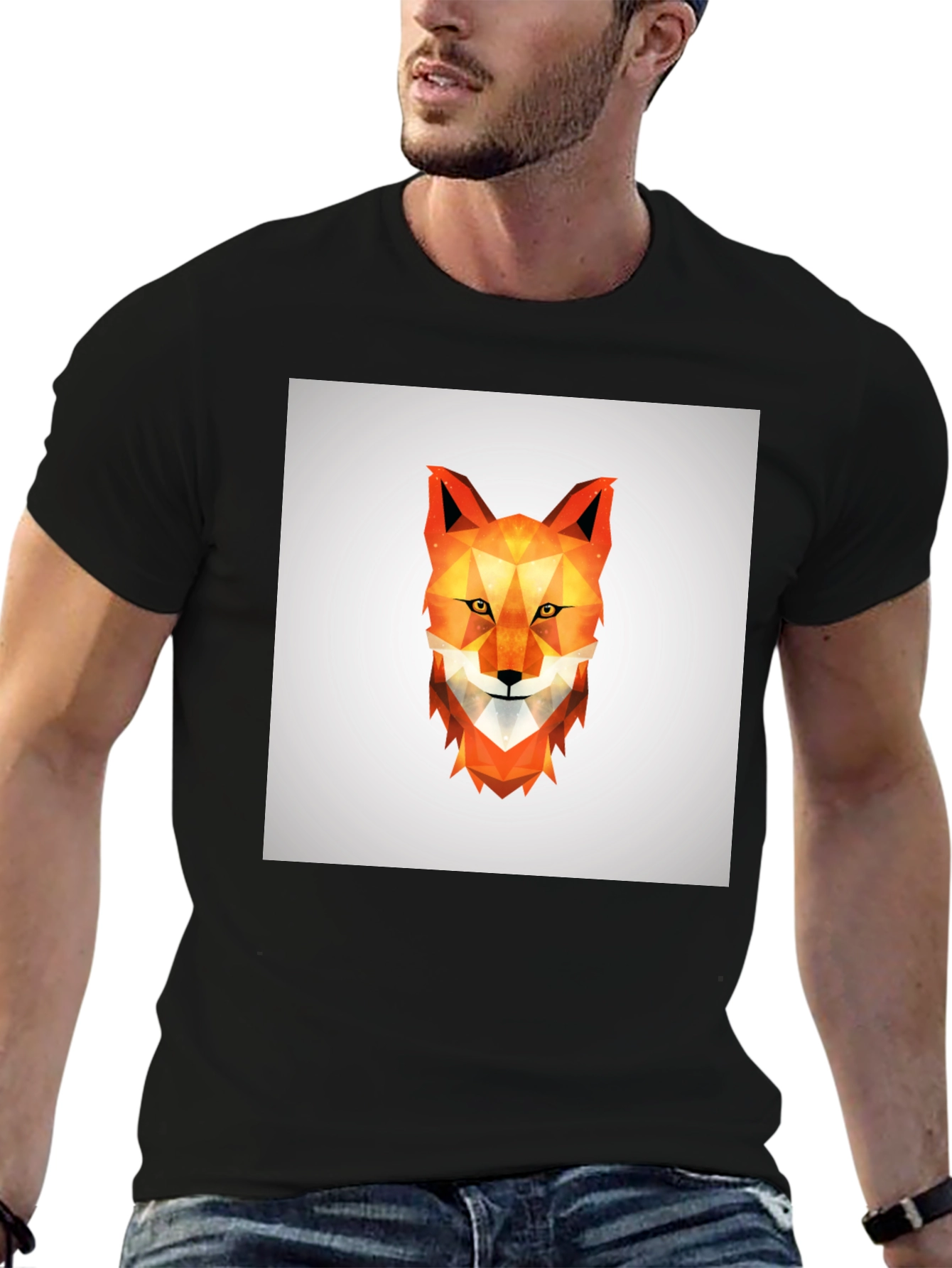 Geometric Fox Tee - Modern Graphic Print