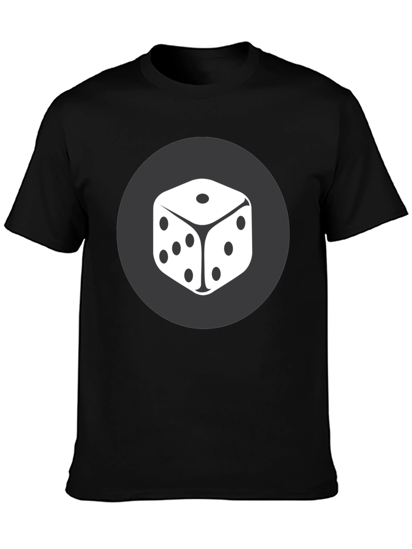 Dice Graphic Tee - Black Cotton Casual