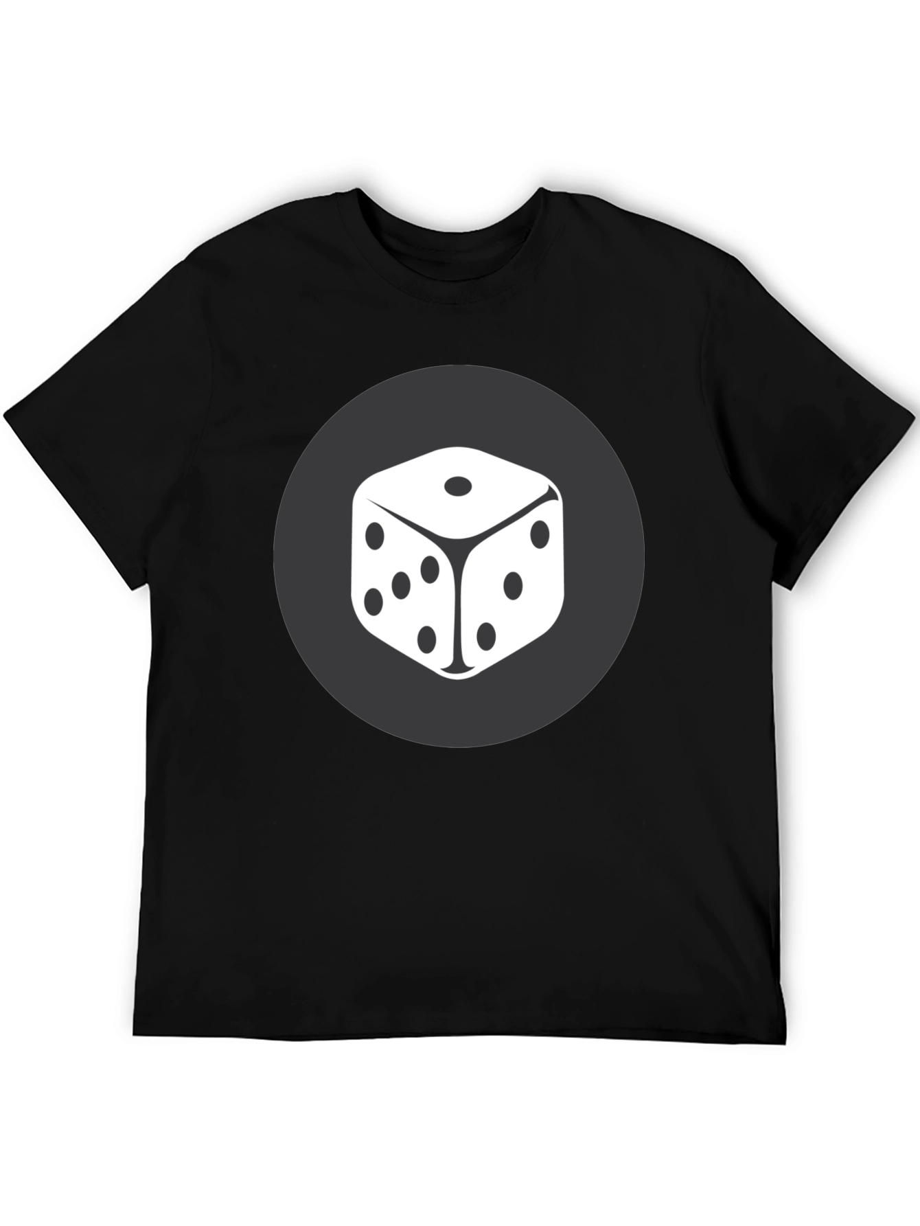 Dice Graphic Tee - Black Cotton Casual