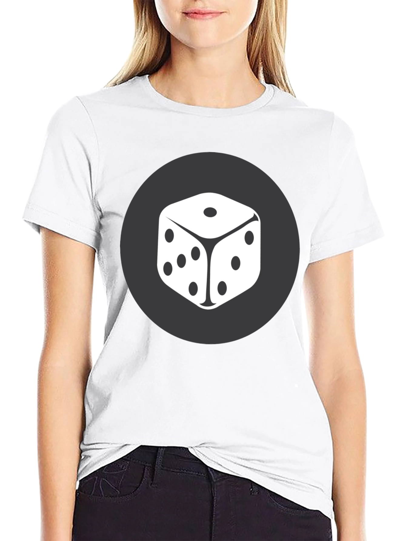 Dice Graphic Tee - Black Cotton Casual