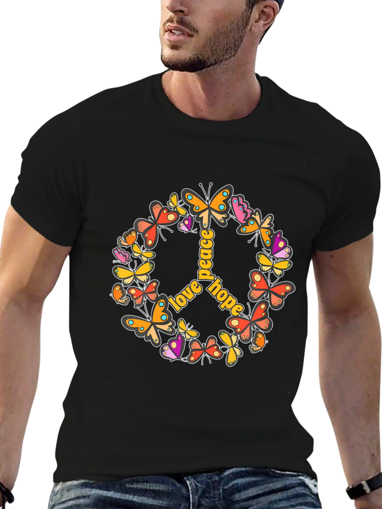 Love Peace Hope Butterfly Graphic Tee
