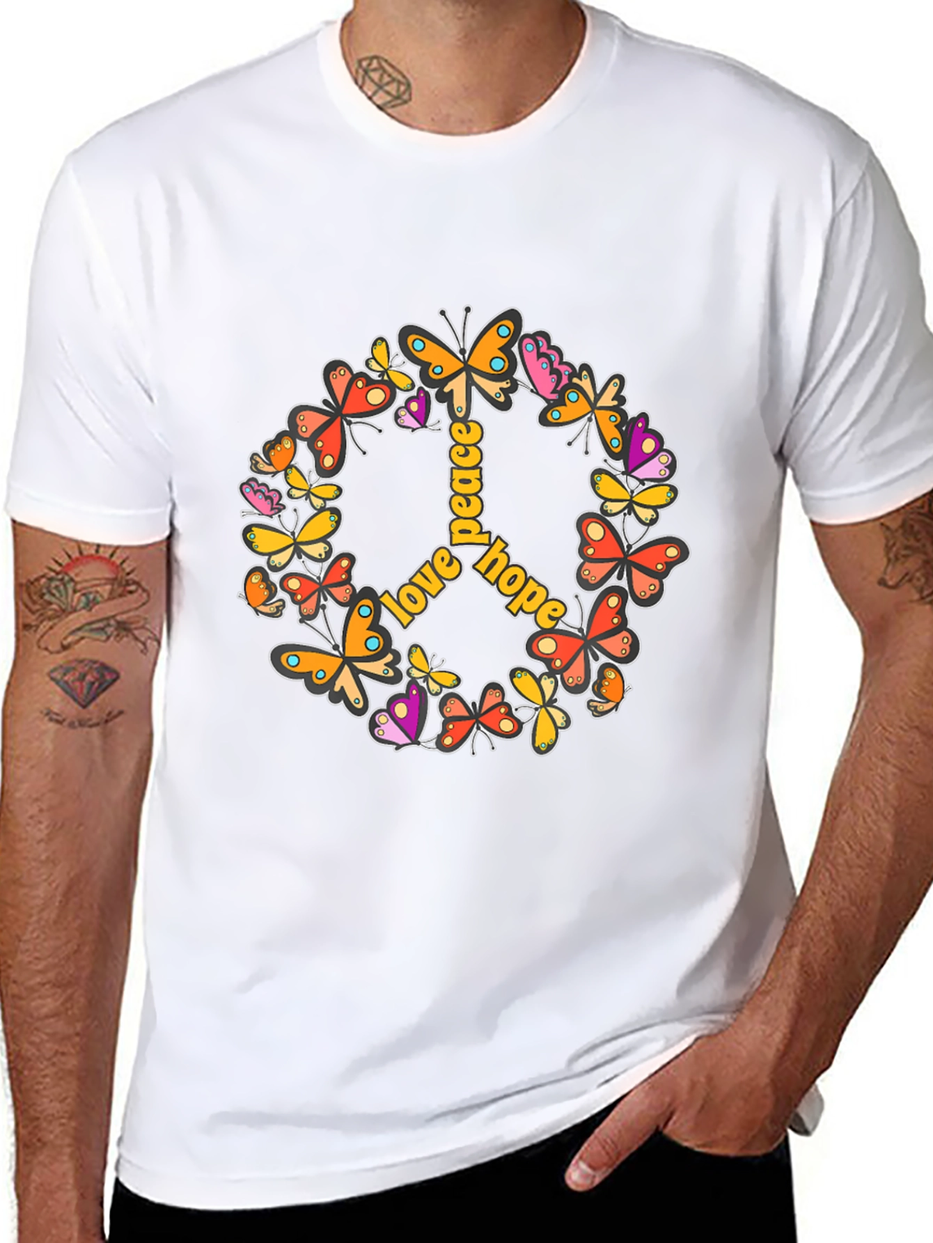 Love Peace Hope Butterfly Graphic Tee