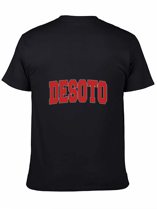 DeSoto Graphic Tee - Bold Red Text on Black T-Shirt