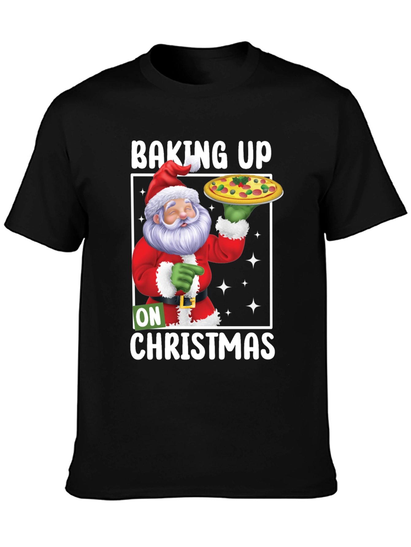 Baking Up On Christmas Santa Pizza T-Shirt