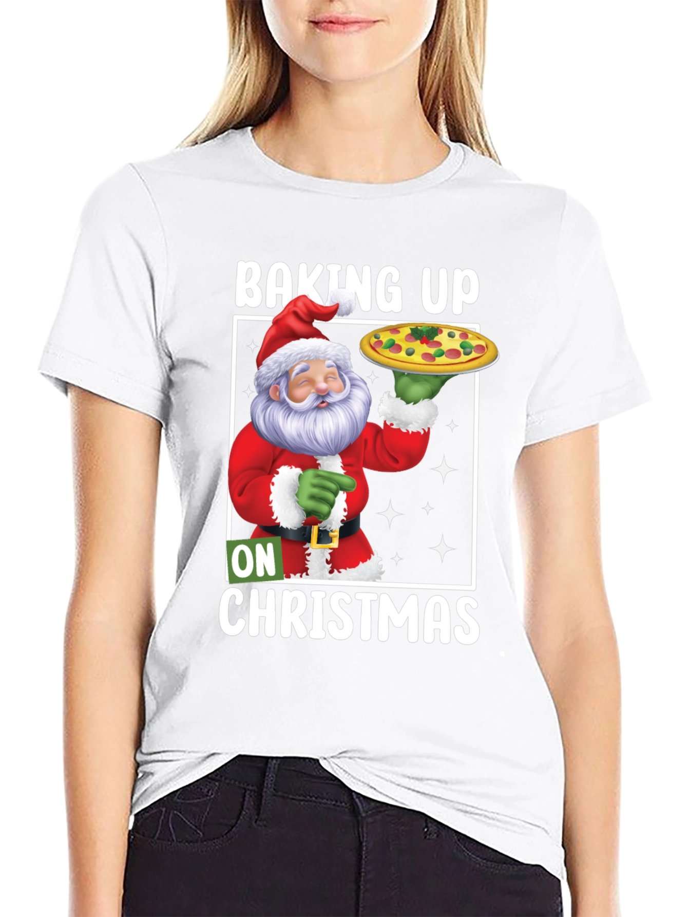 Baking Up On Christmas Santa Pizza T-Shirt