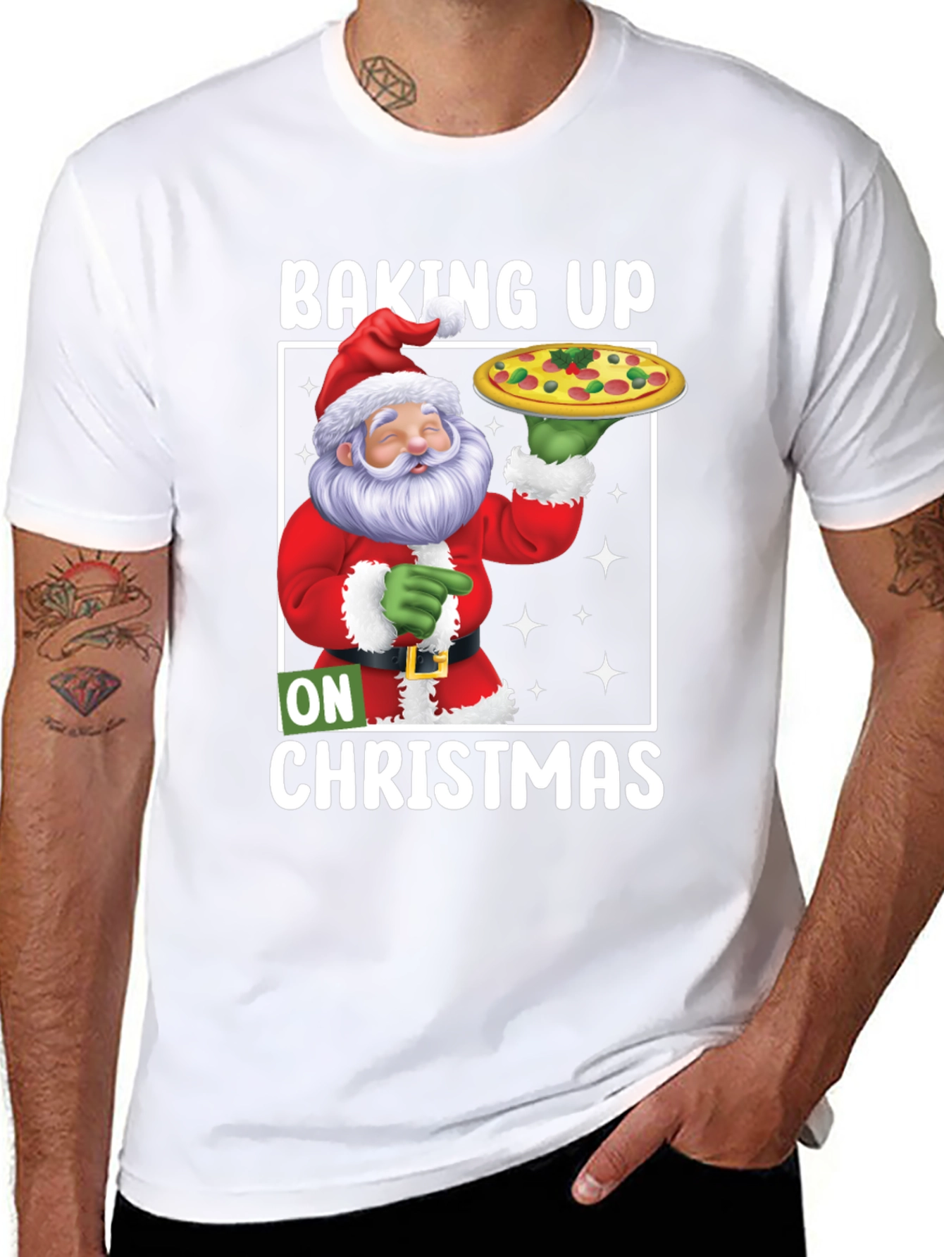 Baking Up On Christmas Santa Pizza T-Shirt