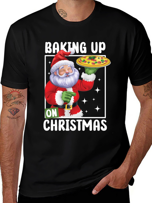 Baking Up On Christmas Santa Pizza T-Shirt