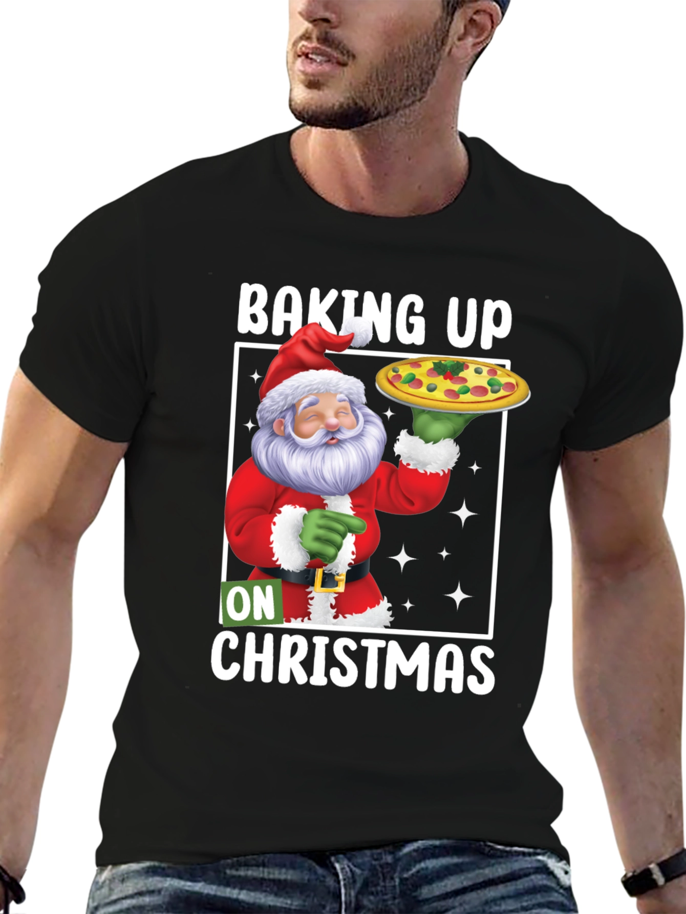 Baking Up On Christmas Santa Pizza T-Shirt