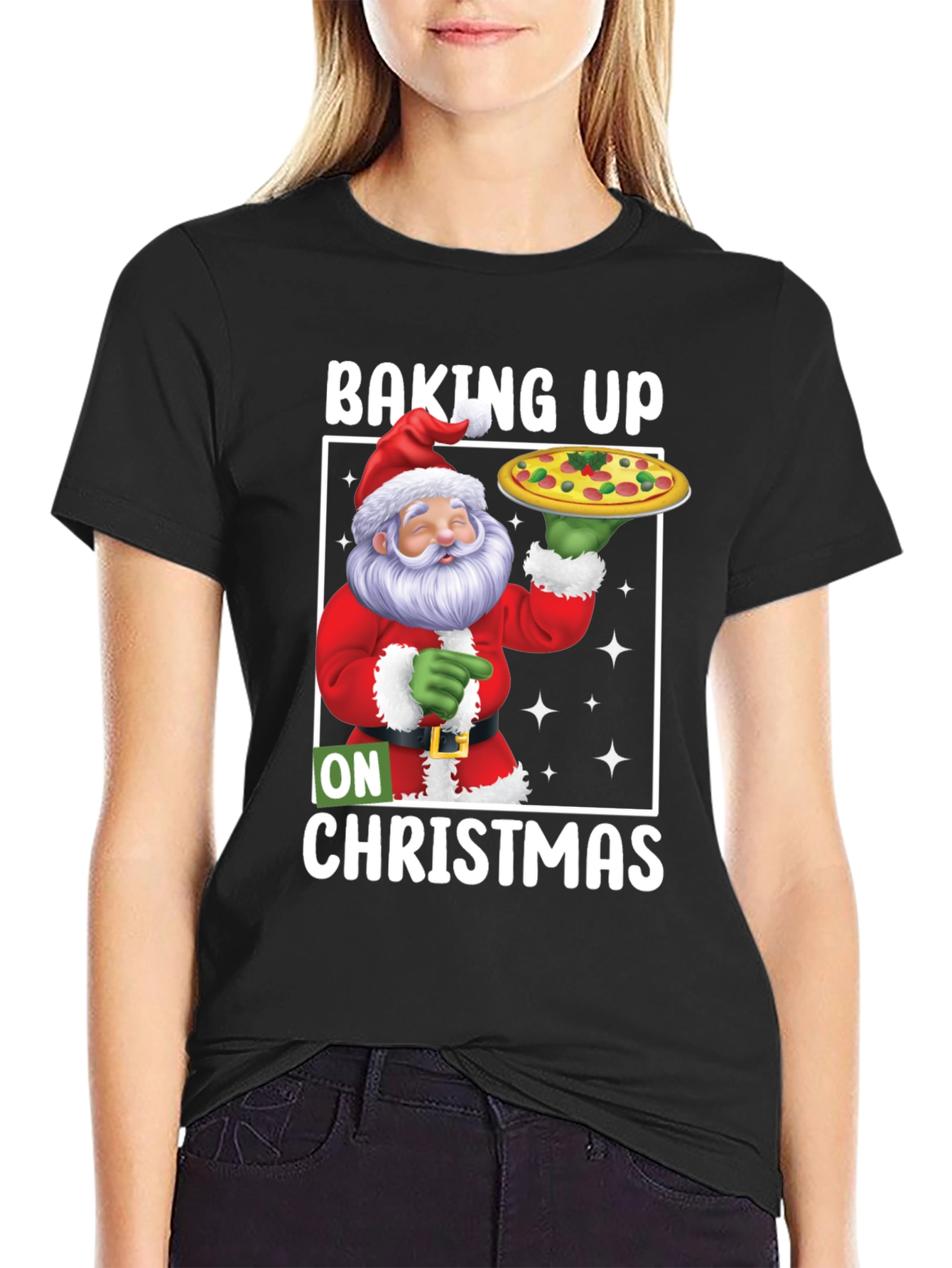 Baking Up On Christmas Santa Pizza T-Shirt