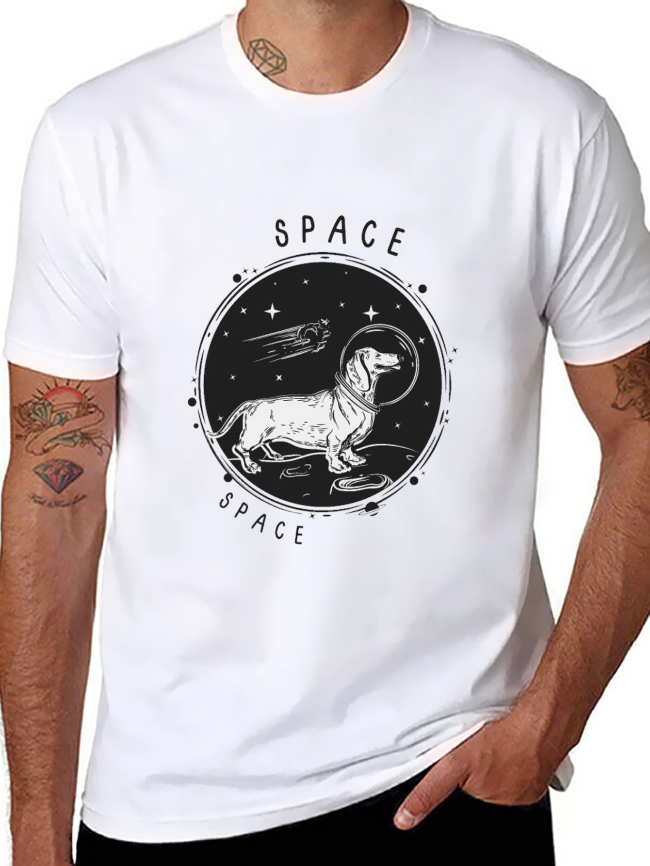 Space Dachshund T-Shirt - Funny Dog Tee