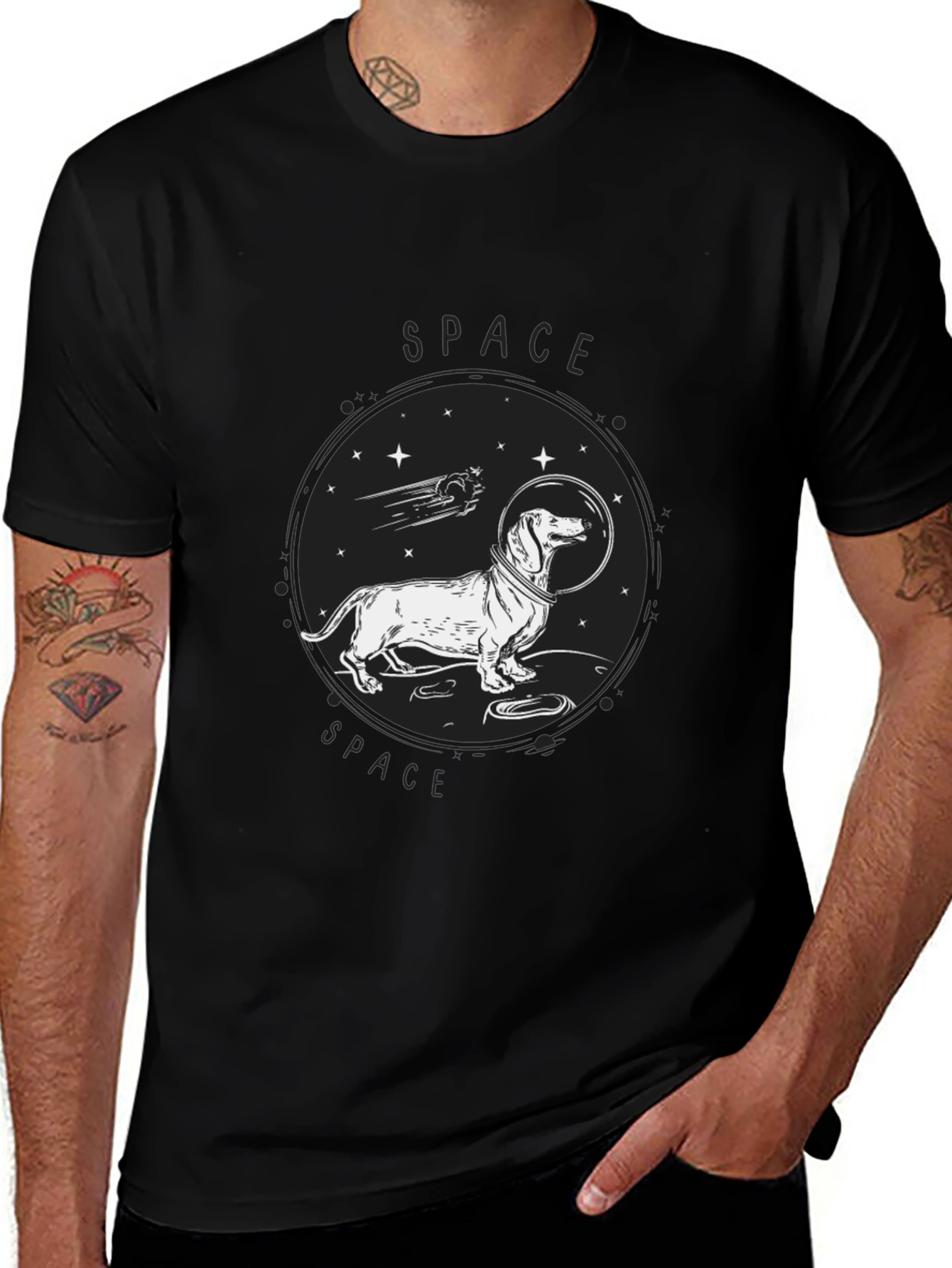 Space Dachshund T-Shirt - Funny Dog Tee