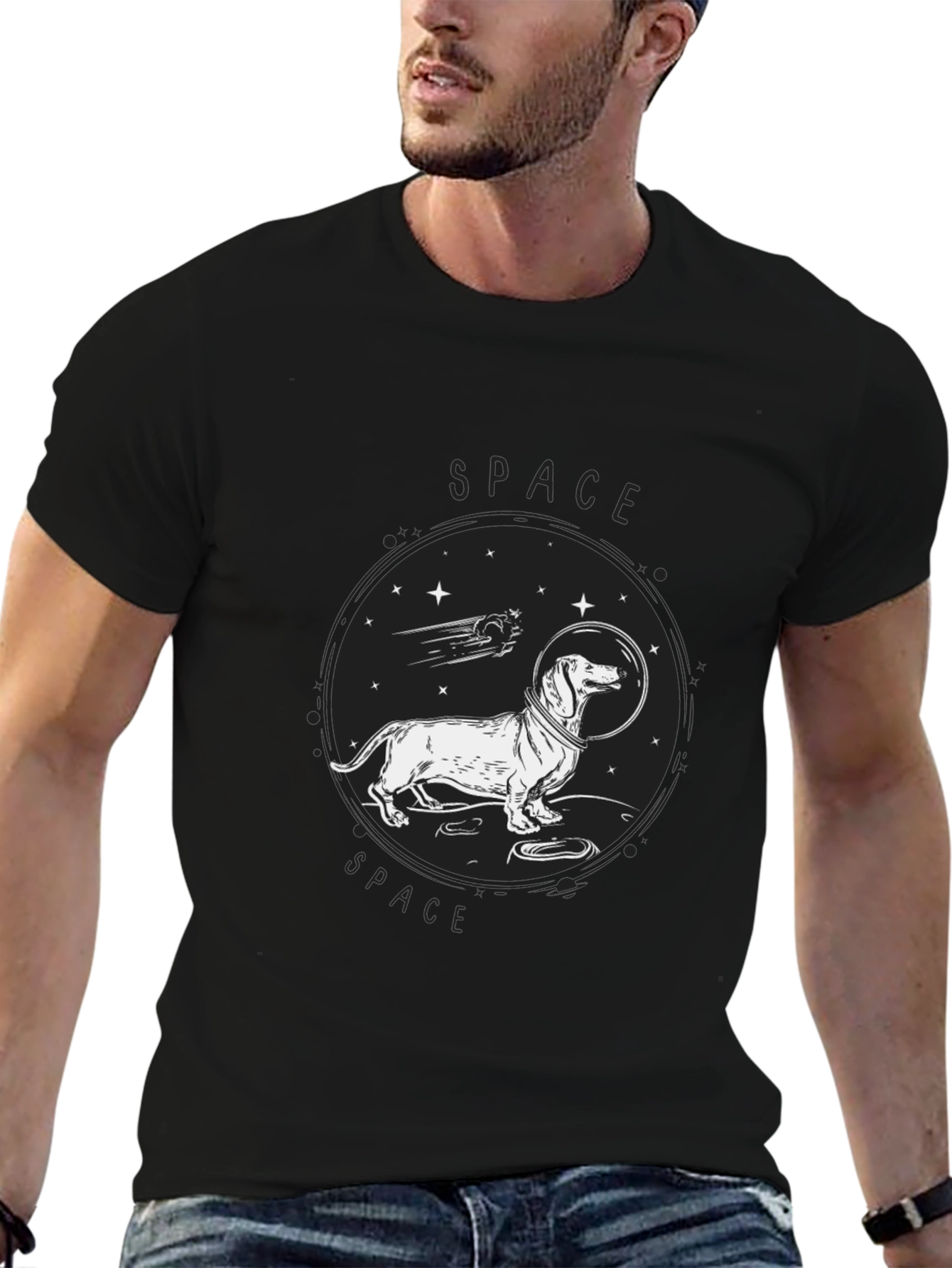 Space Dachshund T-Shirt - Funny Dog Tee