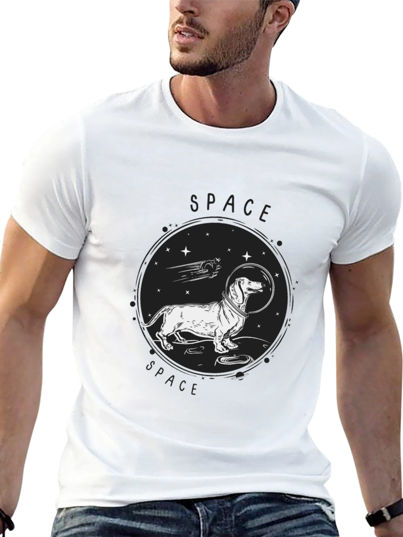Space Dachshund T-Shirt - Funny Dog Tee