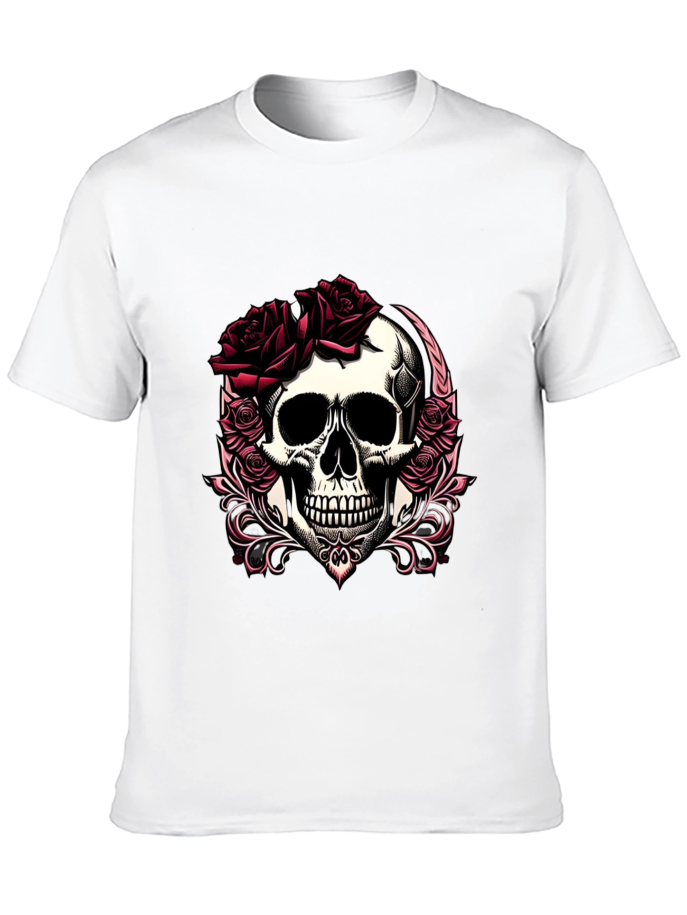 Skull & Roses Graphic T-Shirt - Edgy Casual Wear