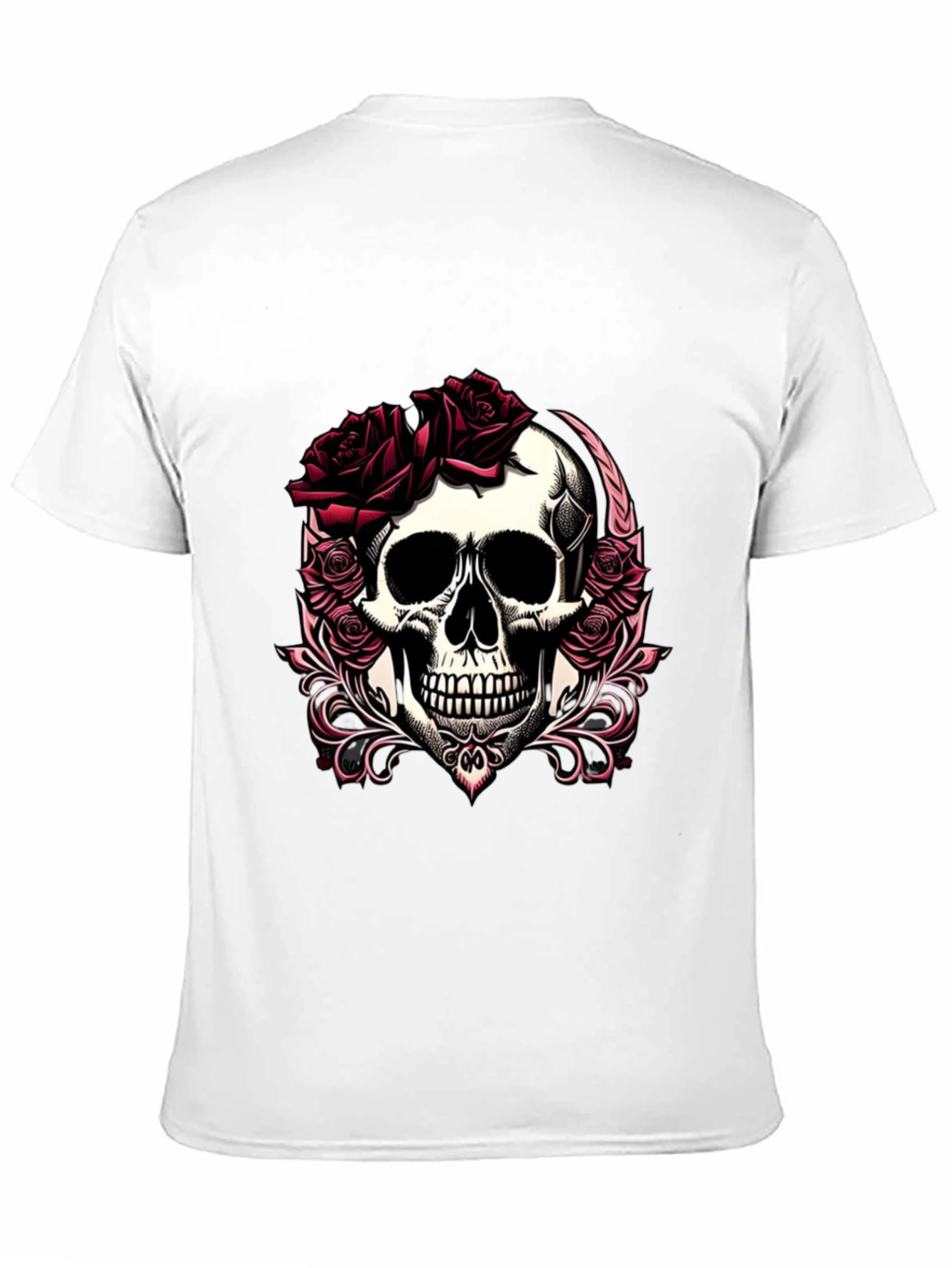 Skull & Roses Graphic T-Shirt - Edgy Casual Wear