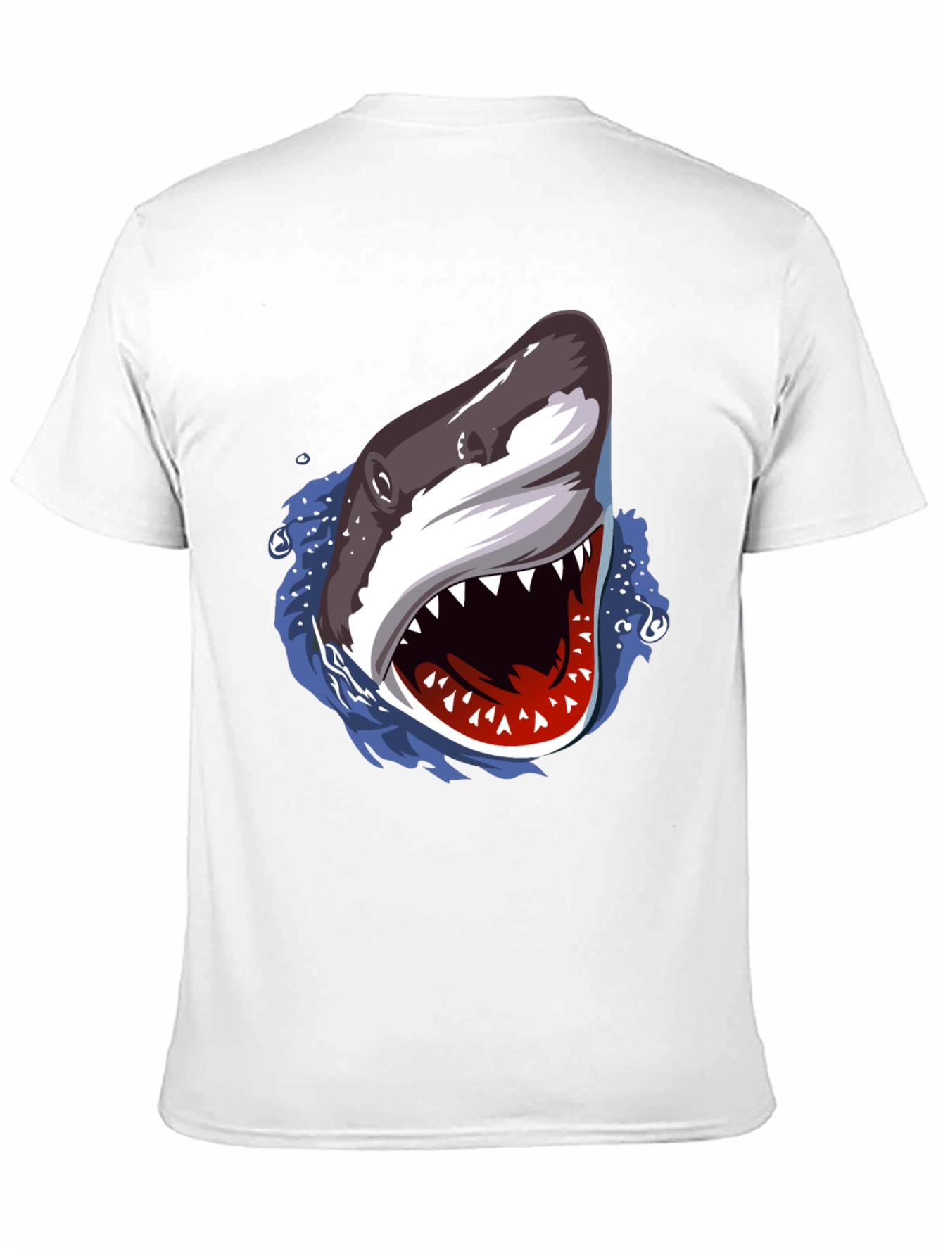 Shark Attack Graphic Print Black T-Shirt