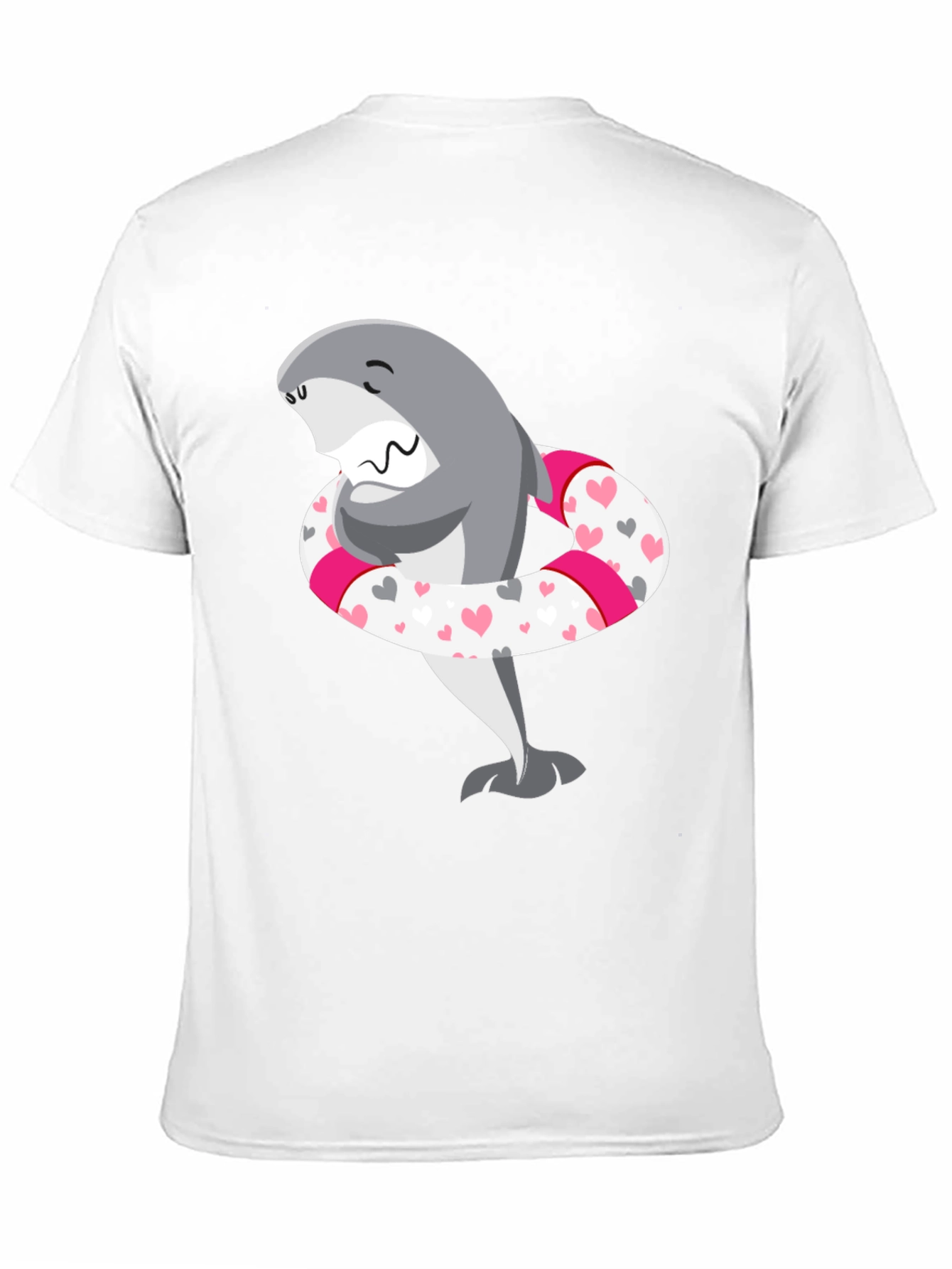 Shark in Heart Tube Mens Black T-Shirt