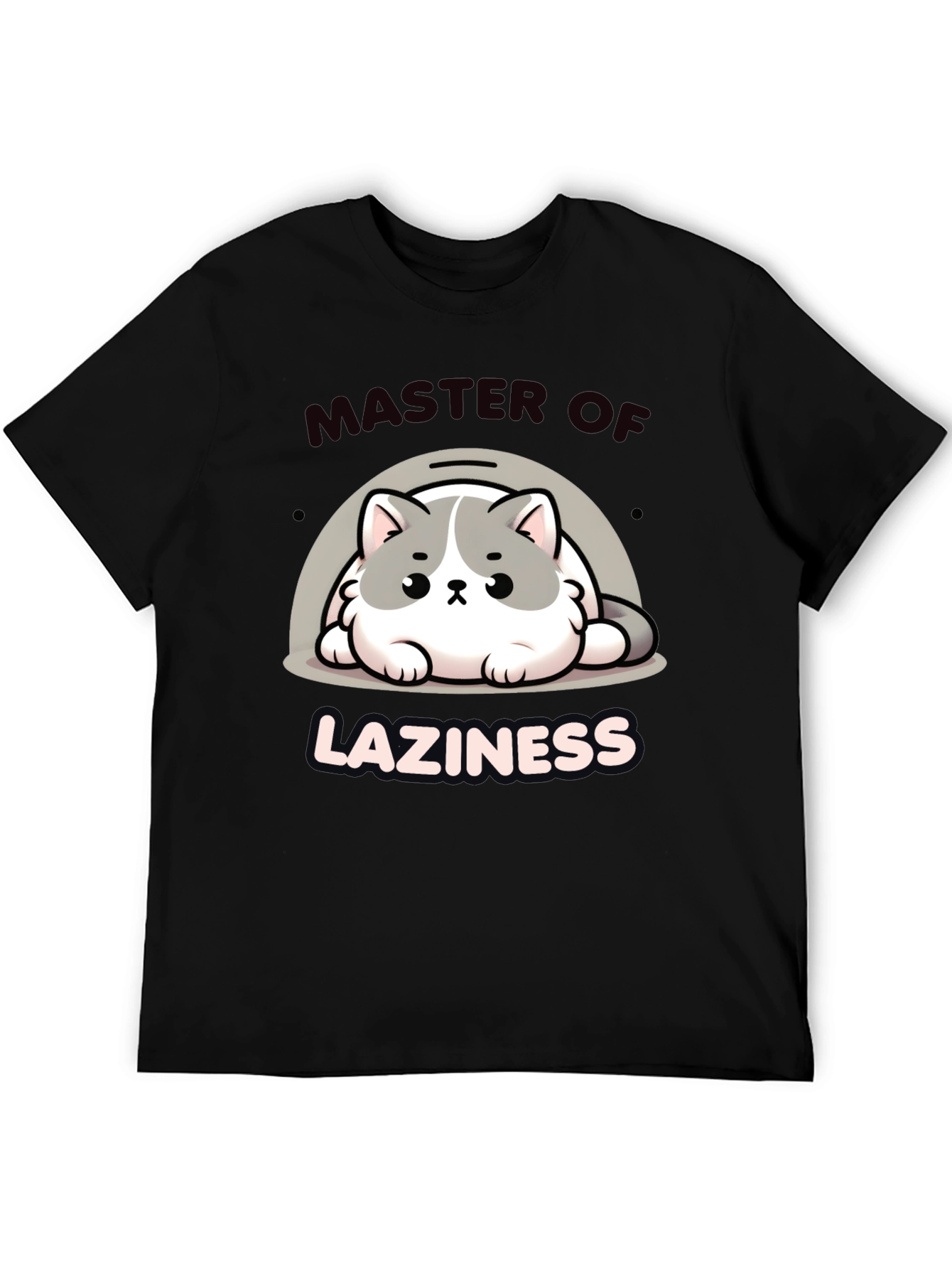 Master of Laziness T-Shirt - Cute Cat Design
