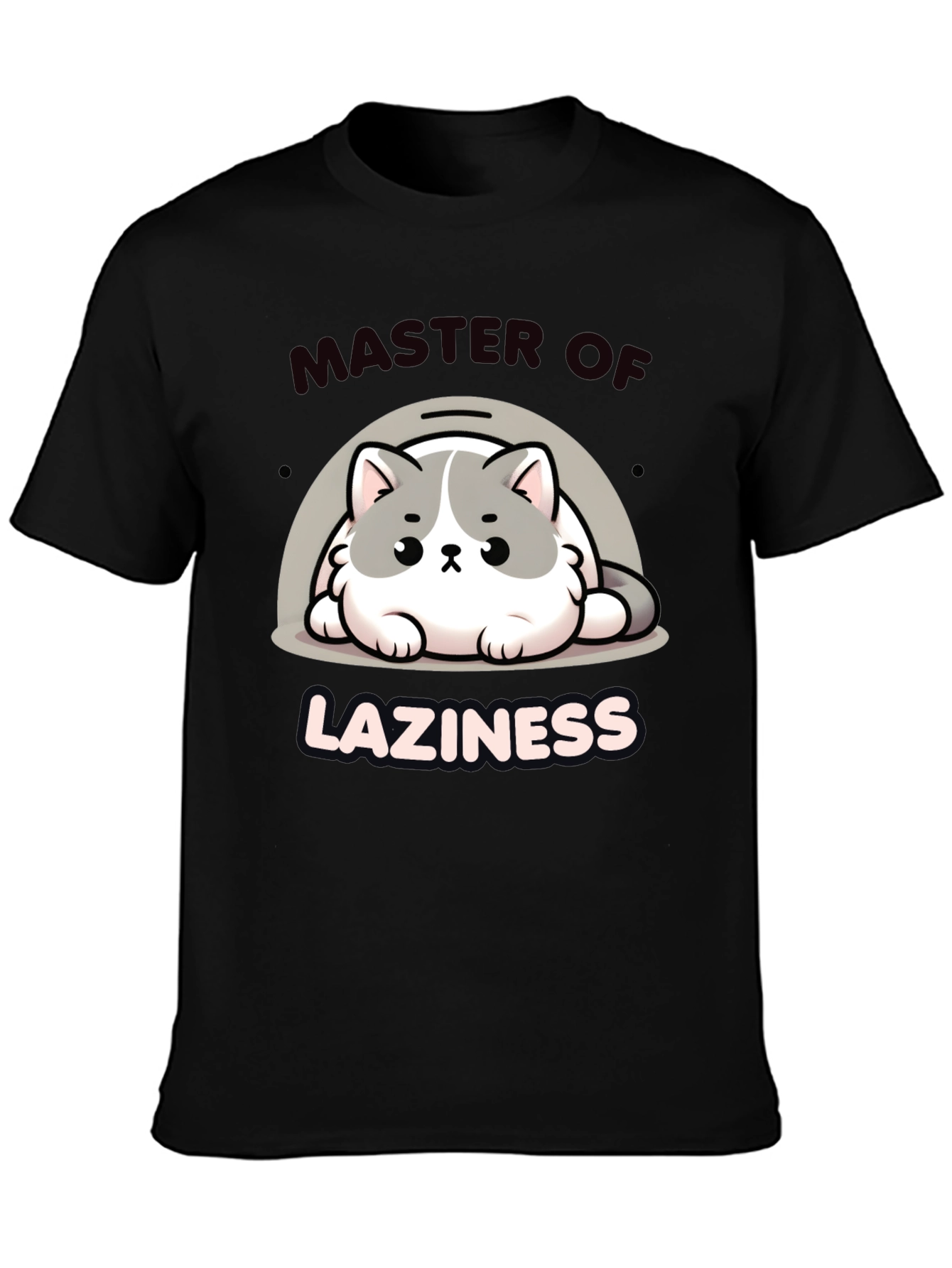 Master of Laziness T-Shirt - Cute Cat Design