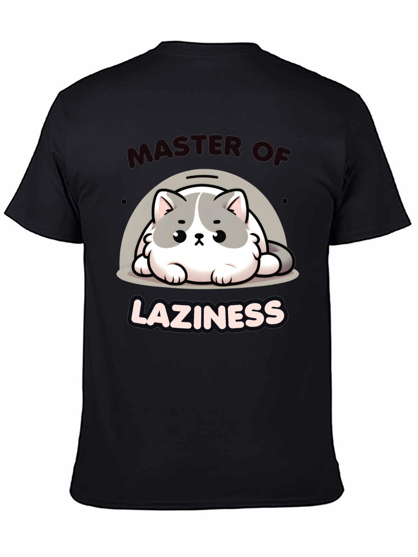 Master of Laziness T-Shirt - Cute Cat Design