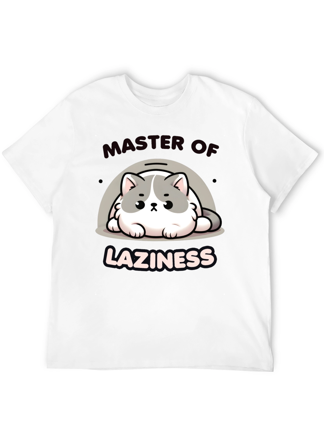Master of Laziness T-Shirt - Cute Cat Design
