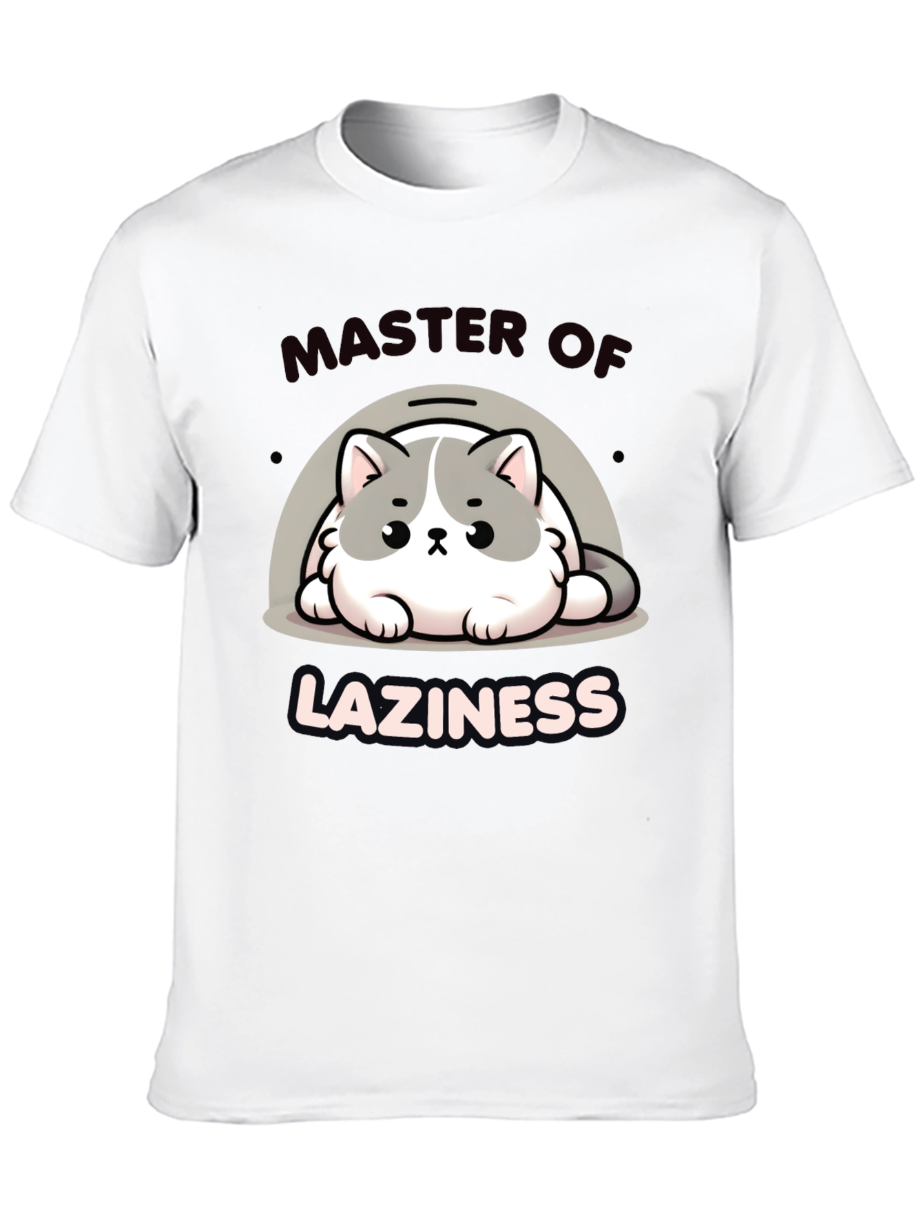 Master of Laziness T-Shirt - Cute Cat Design