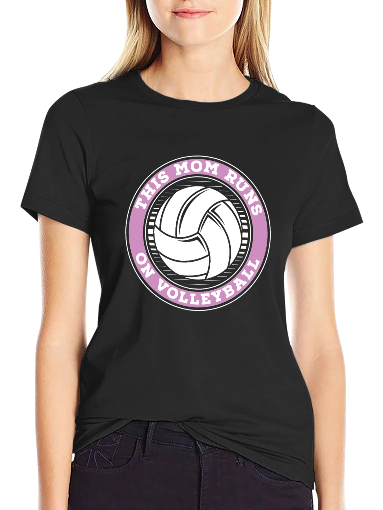 This Mom Runs on Volleyball Graphic Tee