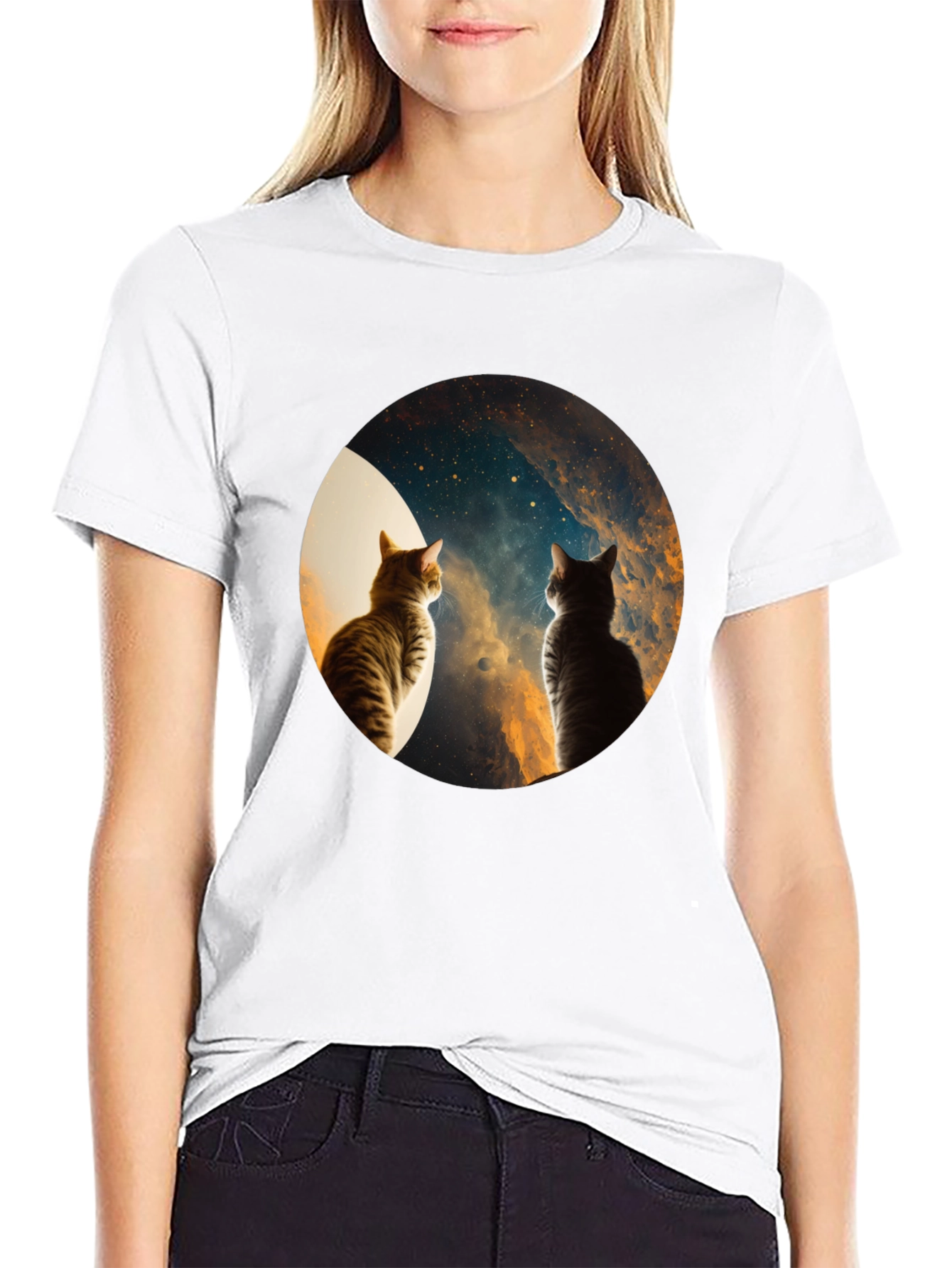 Cosmic Cats Black T-Shirt
