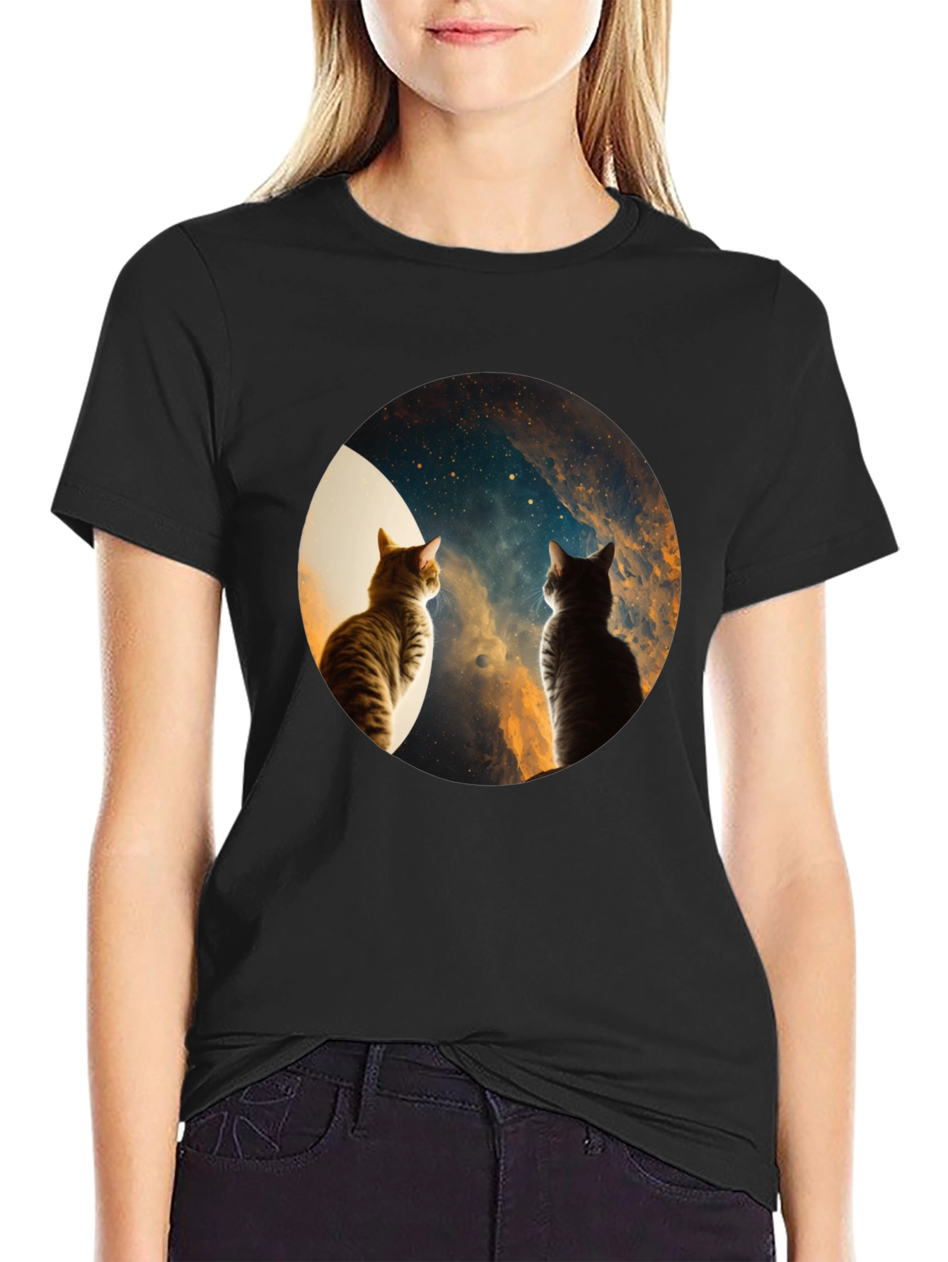 Cosmic Cats Black T-Shirt