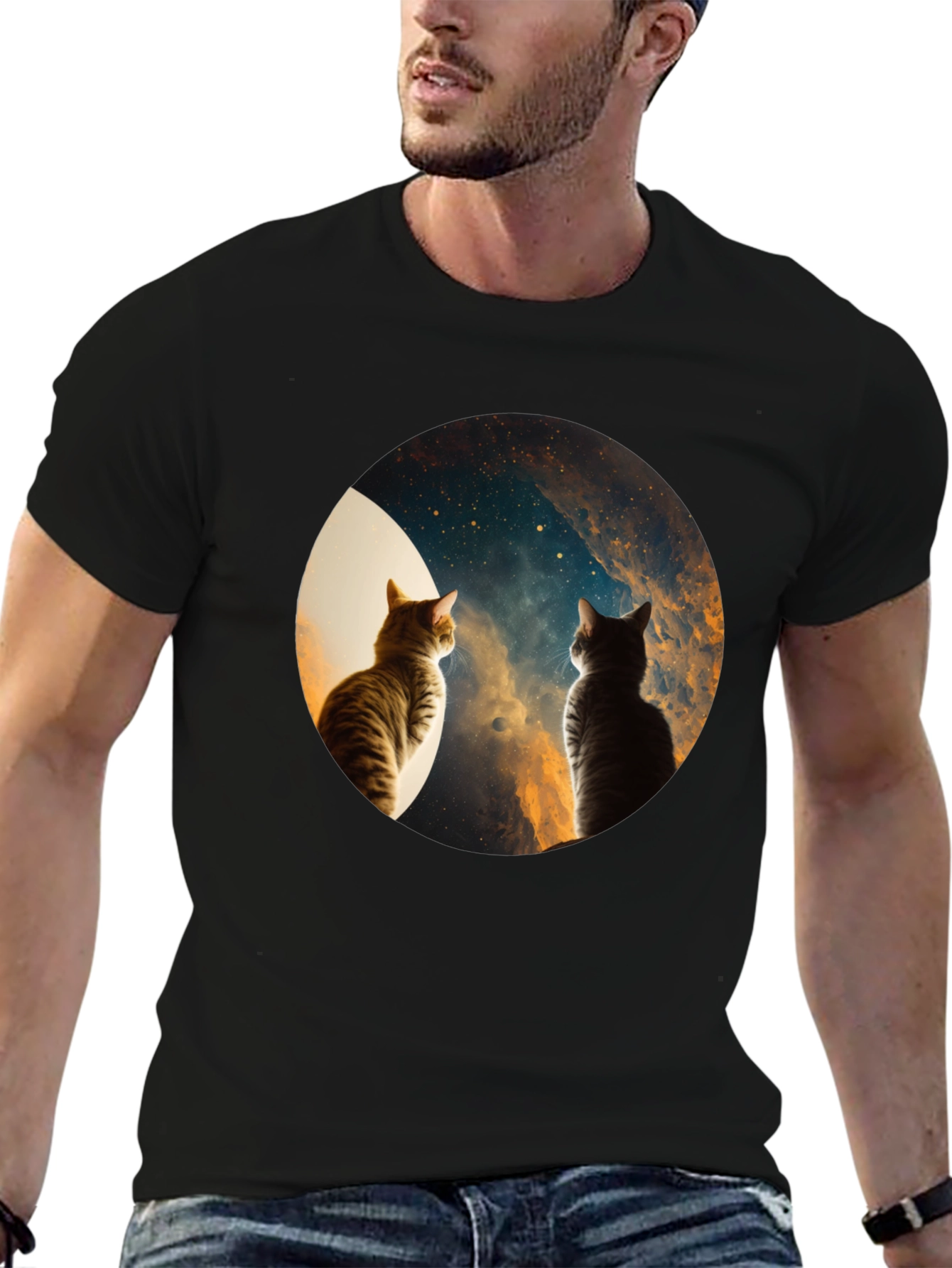Cosmic Cats Black T-Shirt