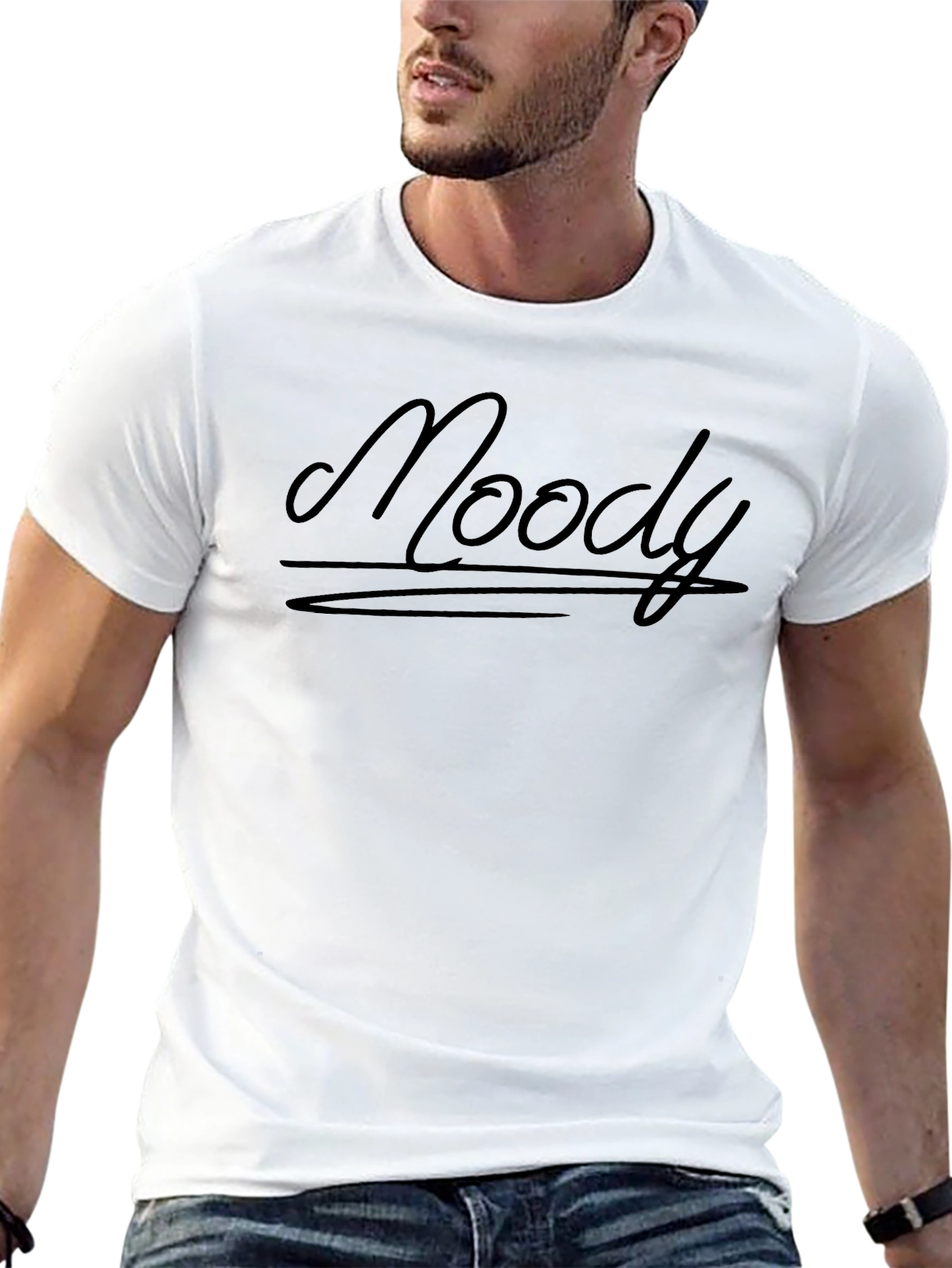 Moody Graphic Print Crew Neck T-Shirt