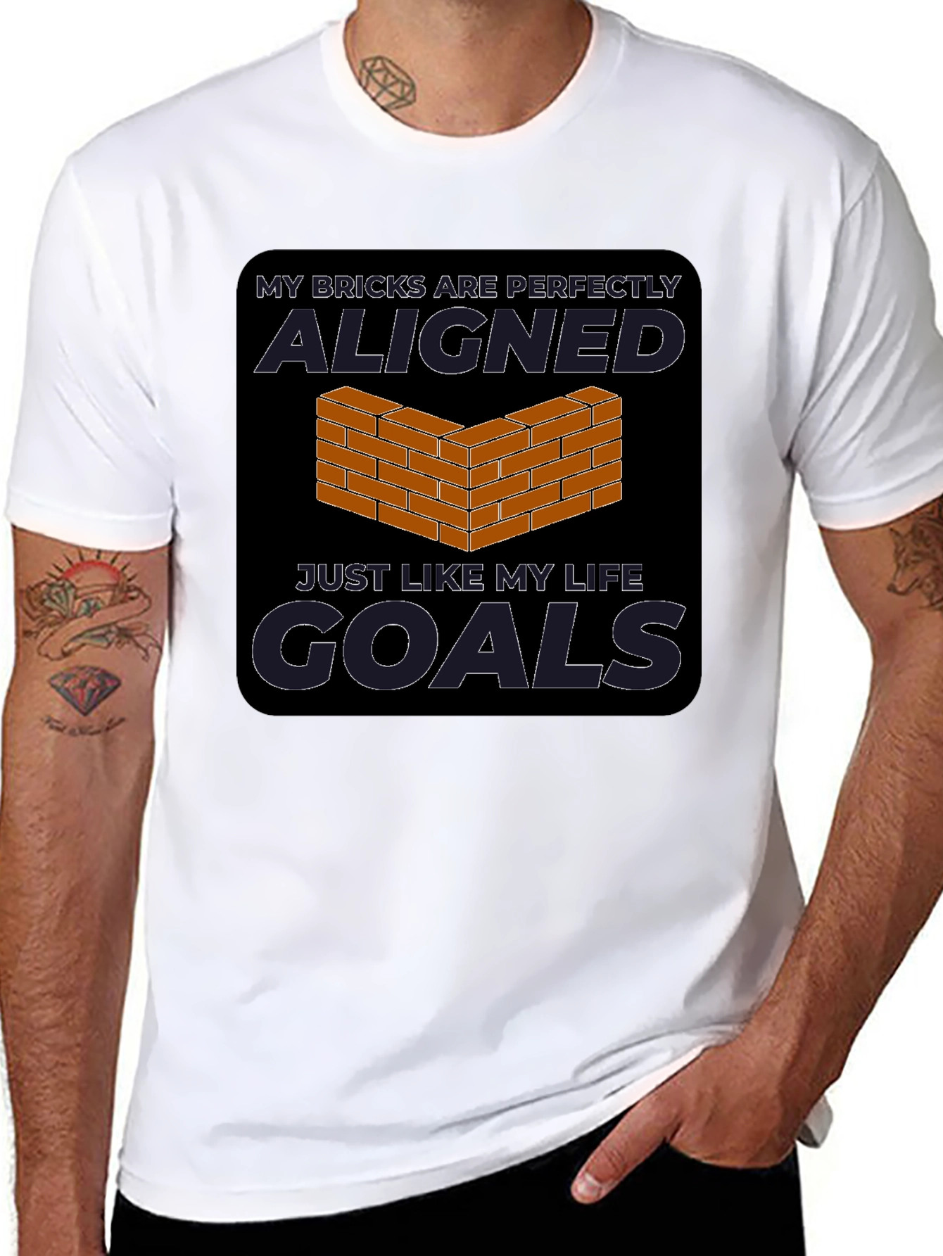 Perfectly Aligned Bricks Graphic Tee - Goals T-Shirt