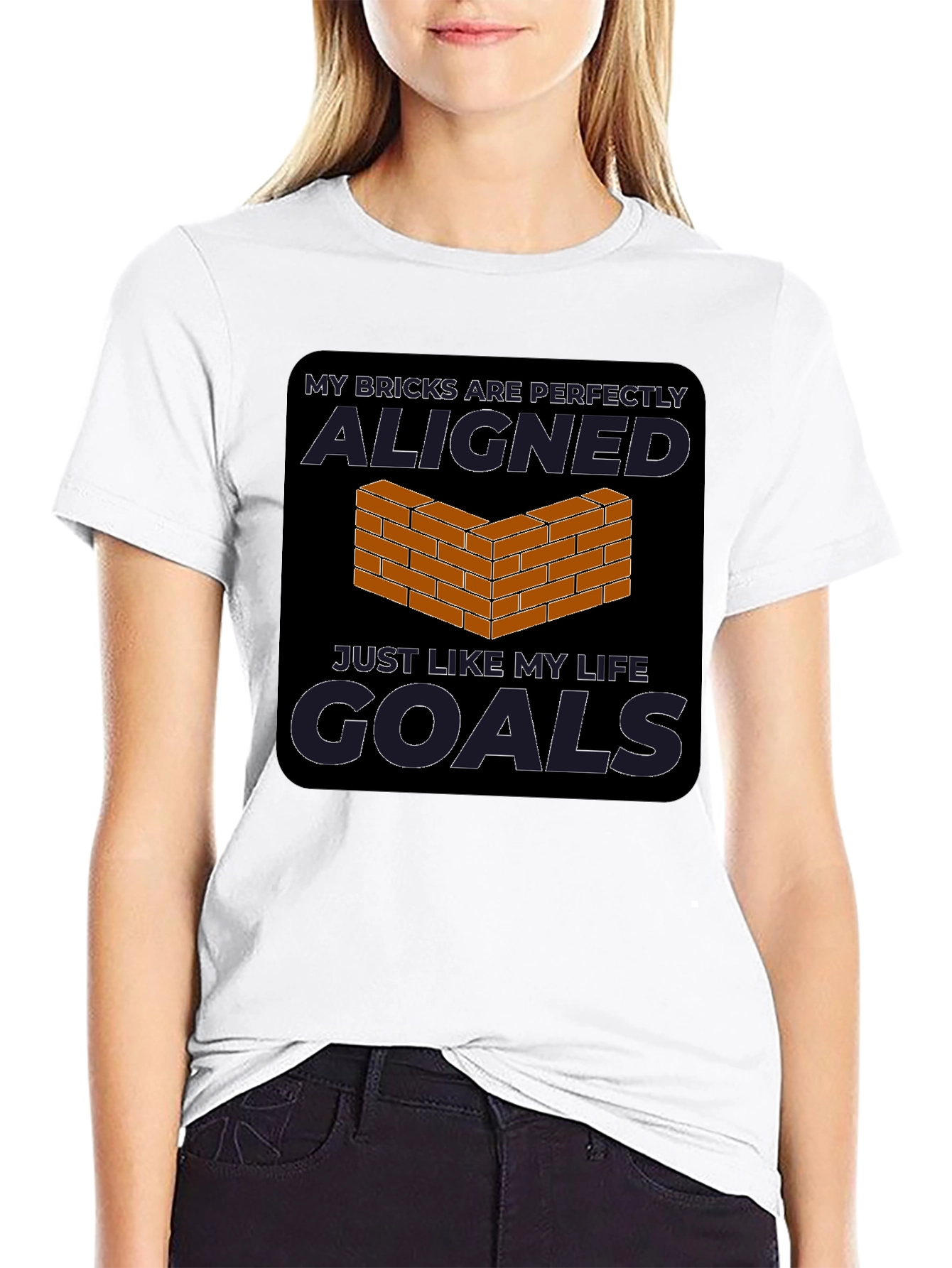 Perfectly Aligned Bricks Graphic Tee - Goals T-Shirt