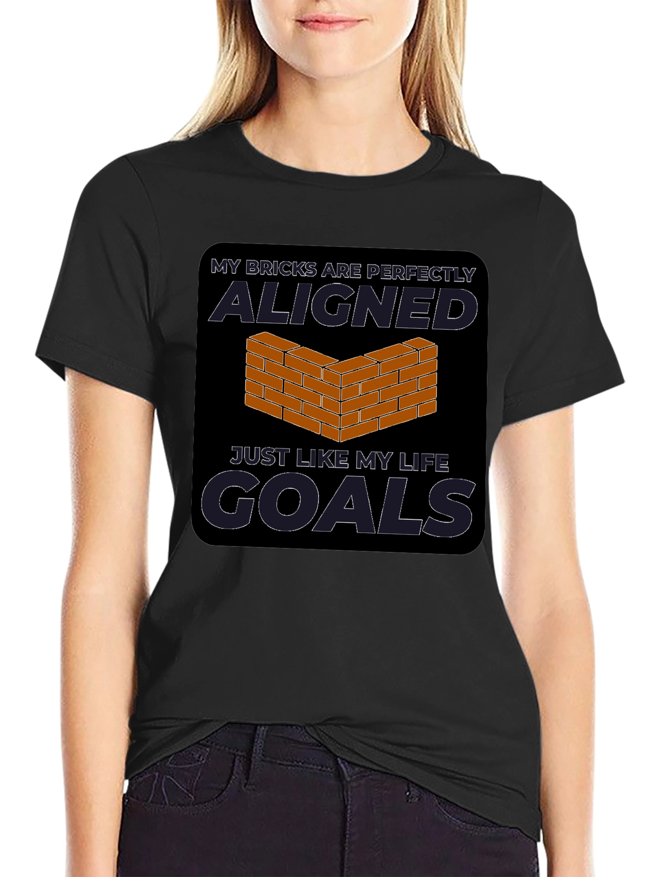 Perfectly Aligned Bricks Graphic Tee - Goals T-Shirt