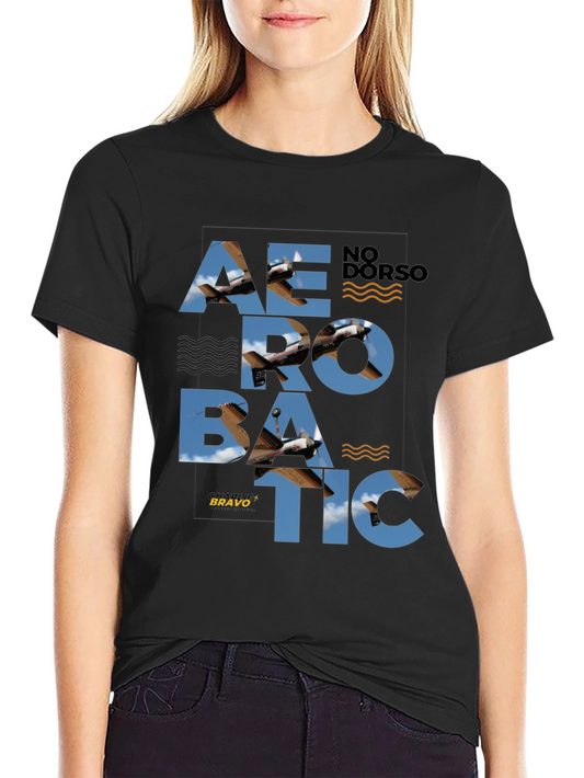 Aerobatic Airplane Graphic Tee - Stylish Black T-Shirt