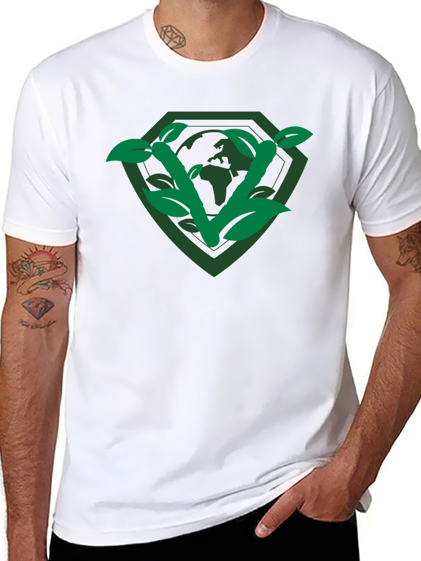 Eco-Friendly Planet Shield Graphic Tee