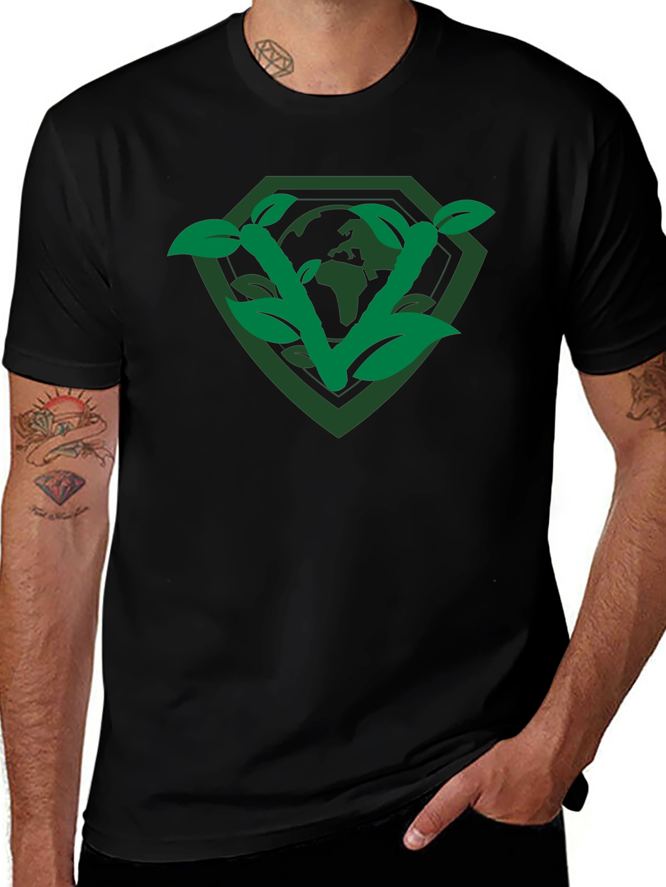 Eco-Friendly Planet Shield Graphic Tee