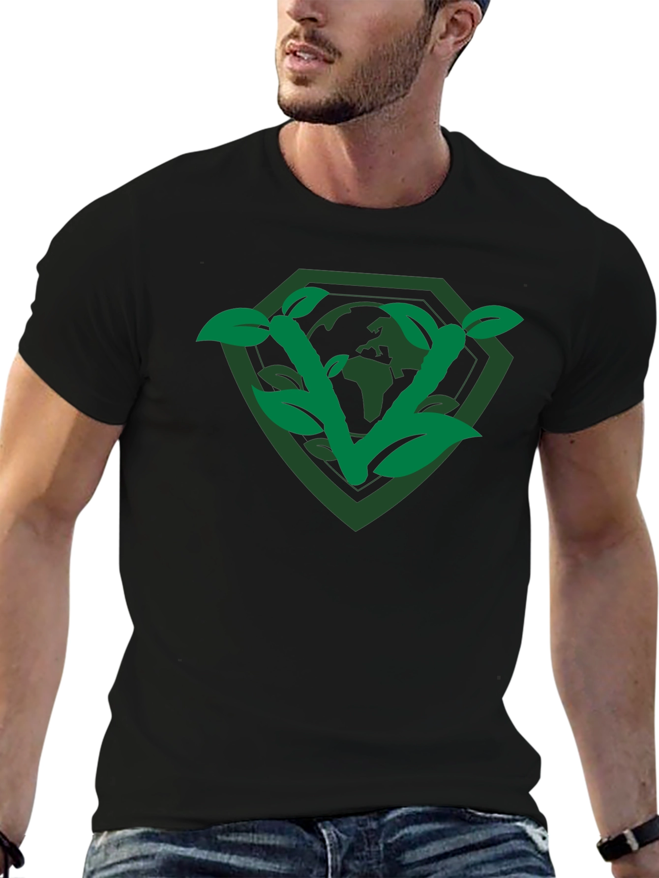 Eco-Friendly Planet Shield Graphic Tee