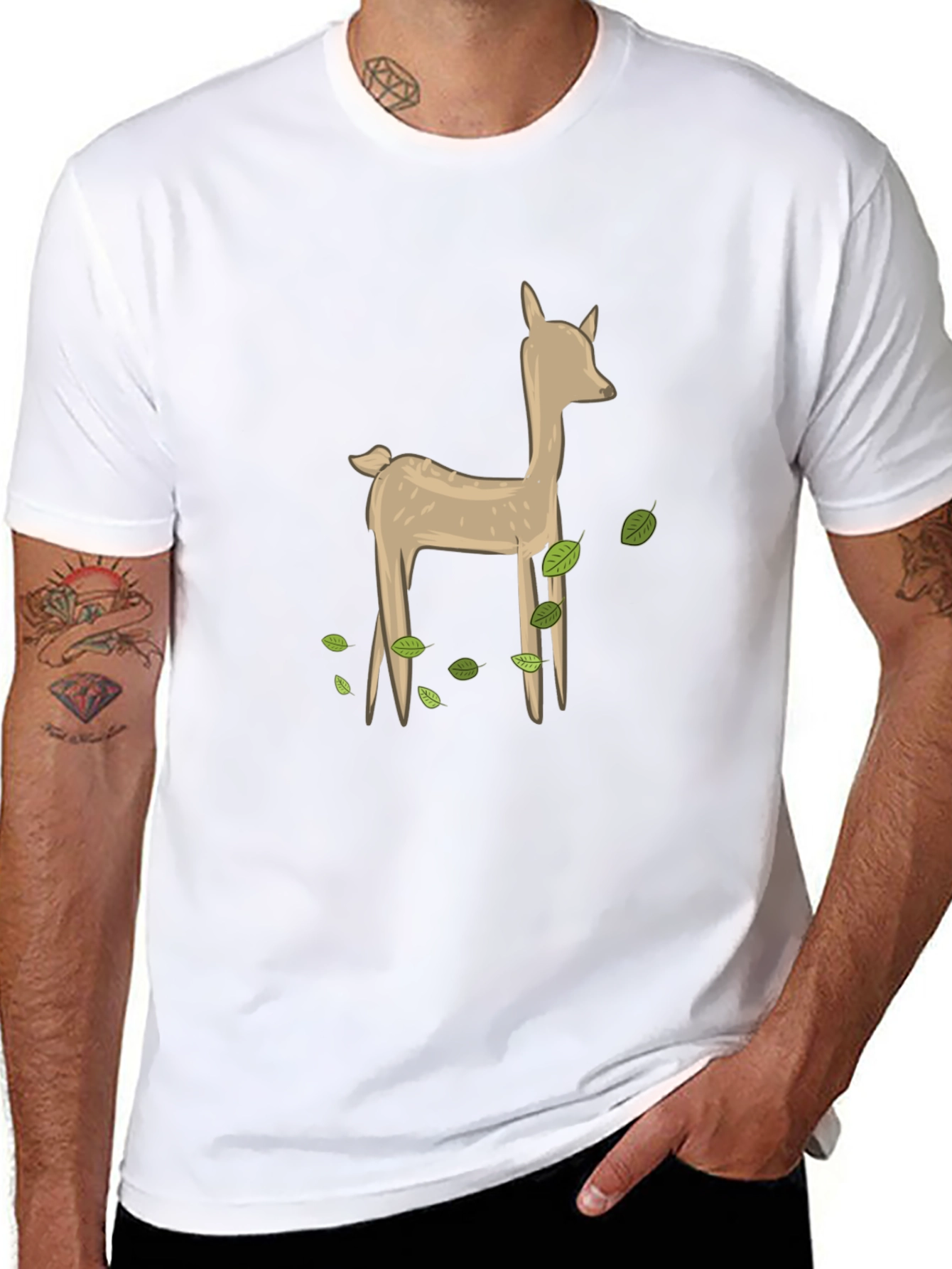Deer Graphic Black Tee