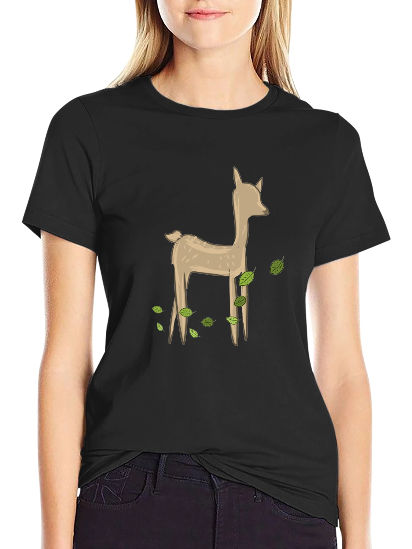 Deer Graphic Black Tee