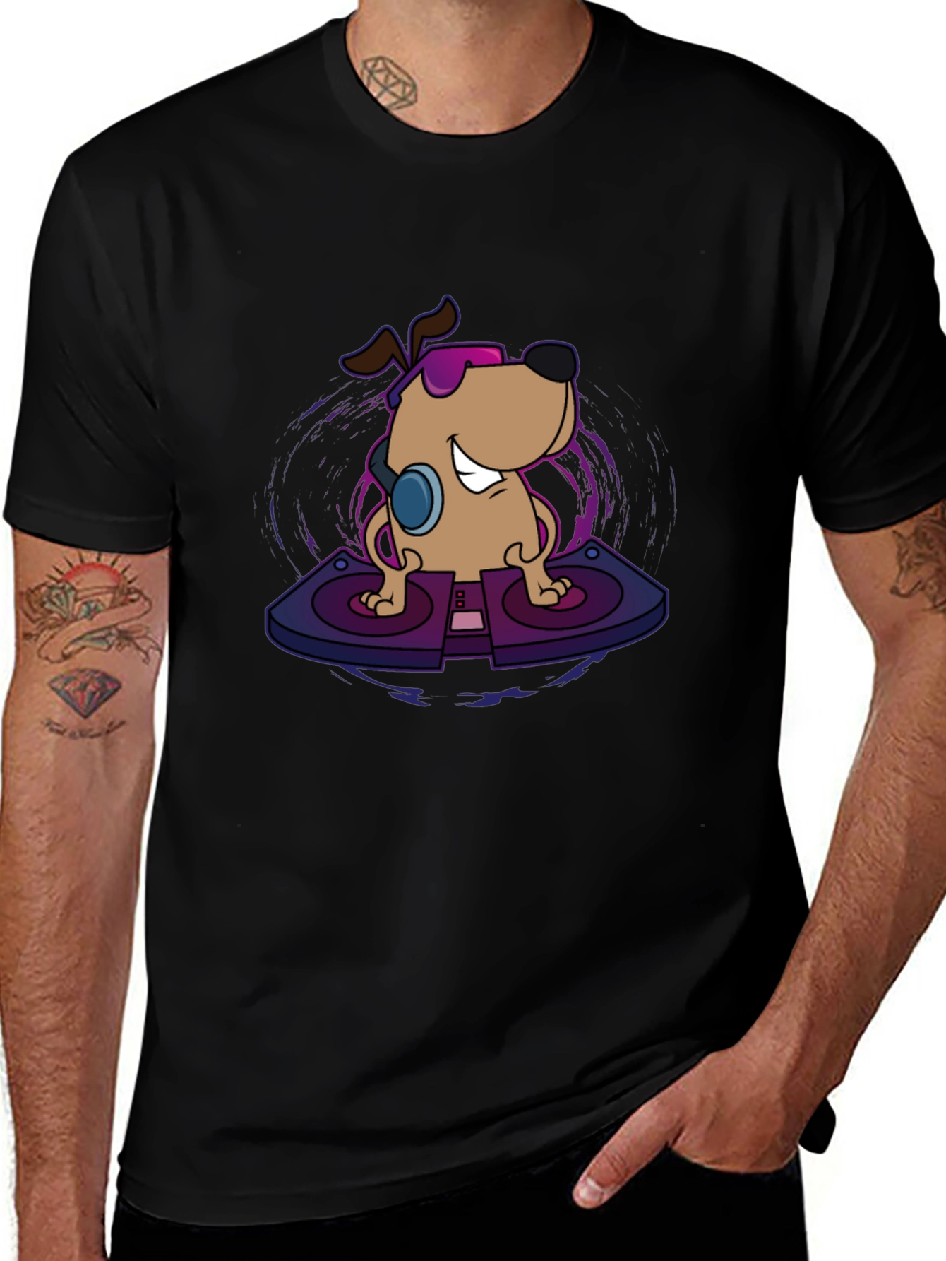 DJ Dog Graphic Tee - Cool Canine Beats T-Shirt